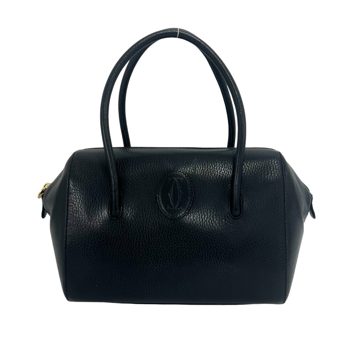 Cartier Black Leather Boston Bag Handbag (Pre-Owned)