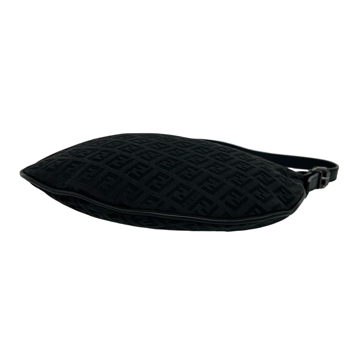 Fendi Black Canvas Leather Handbag Shoulder Bag (Pre-Owned)