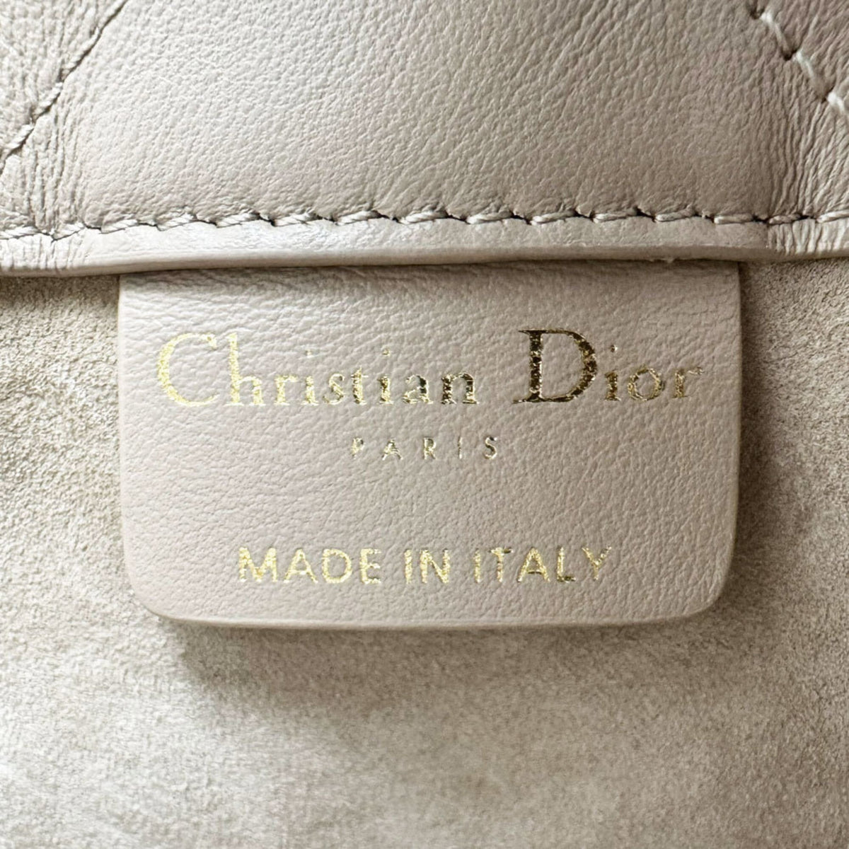 Christian Dior Beige Leather Handbag Shoulder Bag (Pre-Owned)