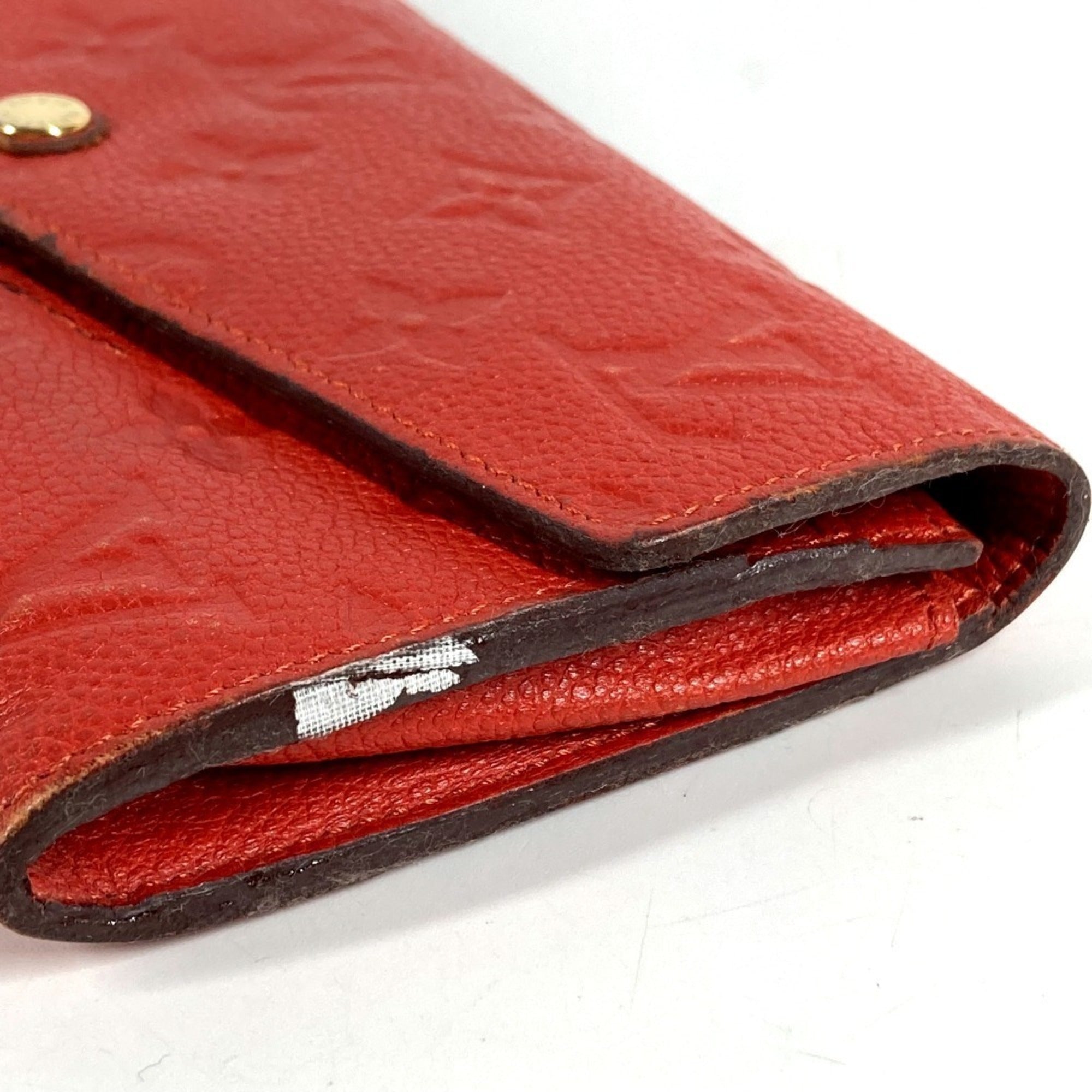Louis Vuitton Auriane Red Color Monogram Empreinte Long Wallet (Bi-Fold) (Pre-Owned)