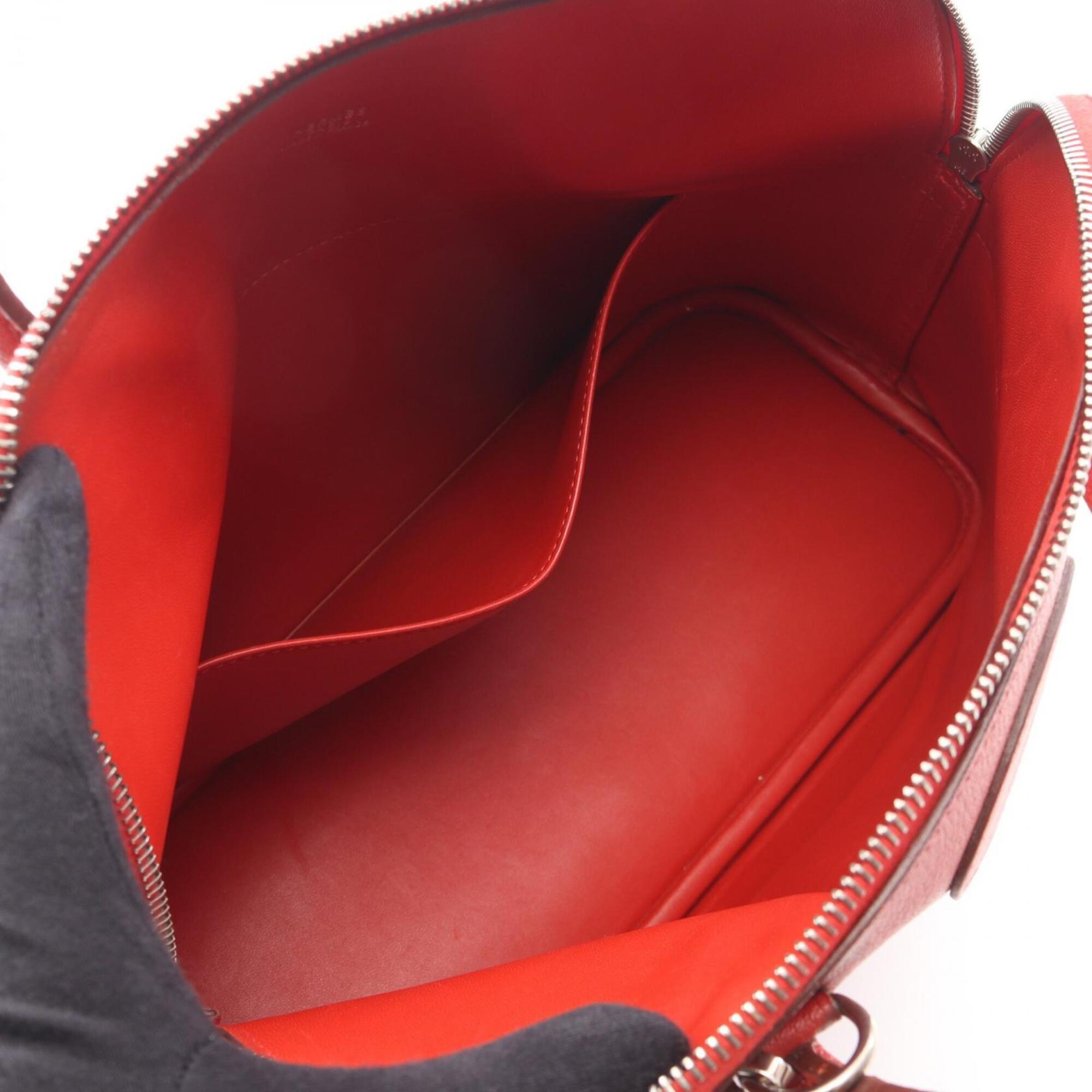Hermes Red Color Rouge Garance Chevre Leather Handbag (Pre-Owned)