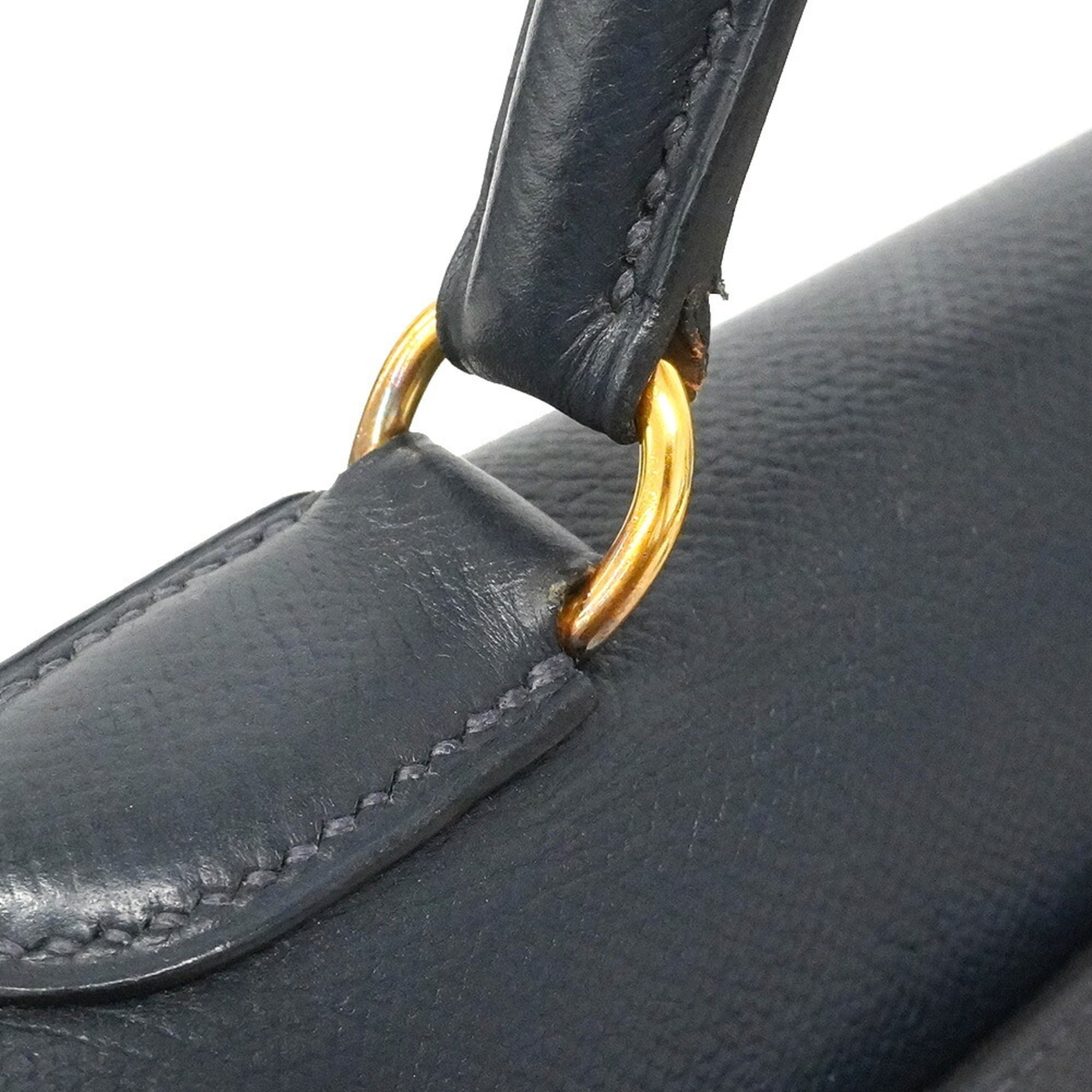 Hermes Navy Courchevel Leather Handbag (Pre-Owned)