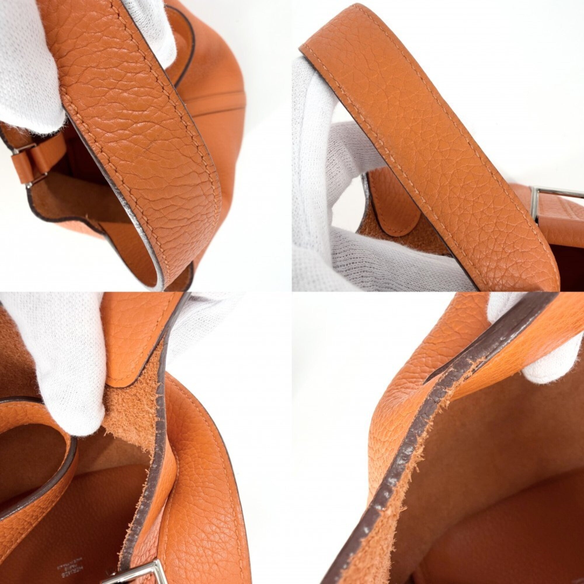 Hermes Picotin Orange Leather Handbag (Pre-Owned)