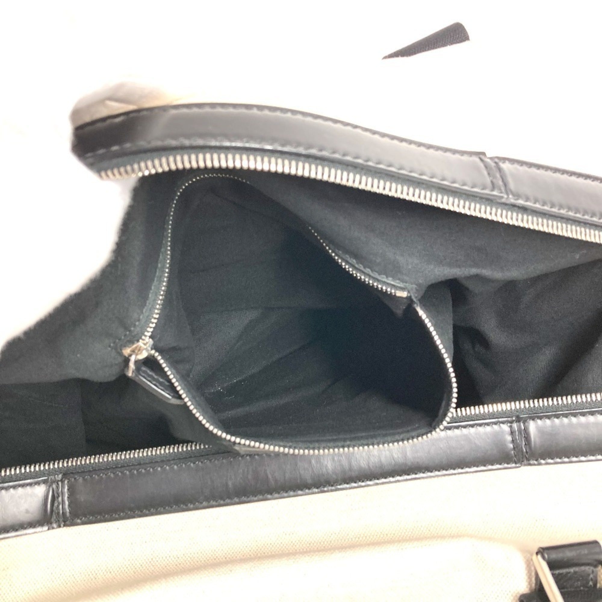 Balenciaga Black White Leather Canvas Boston Bag (Pre-Owned)