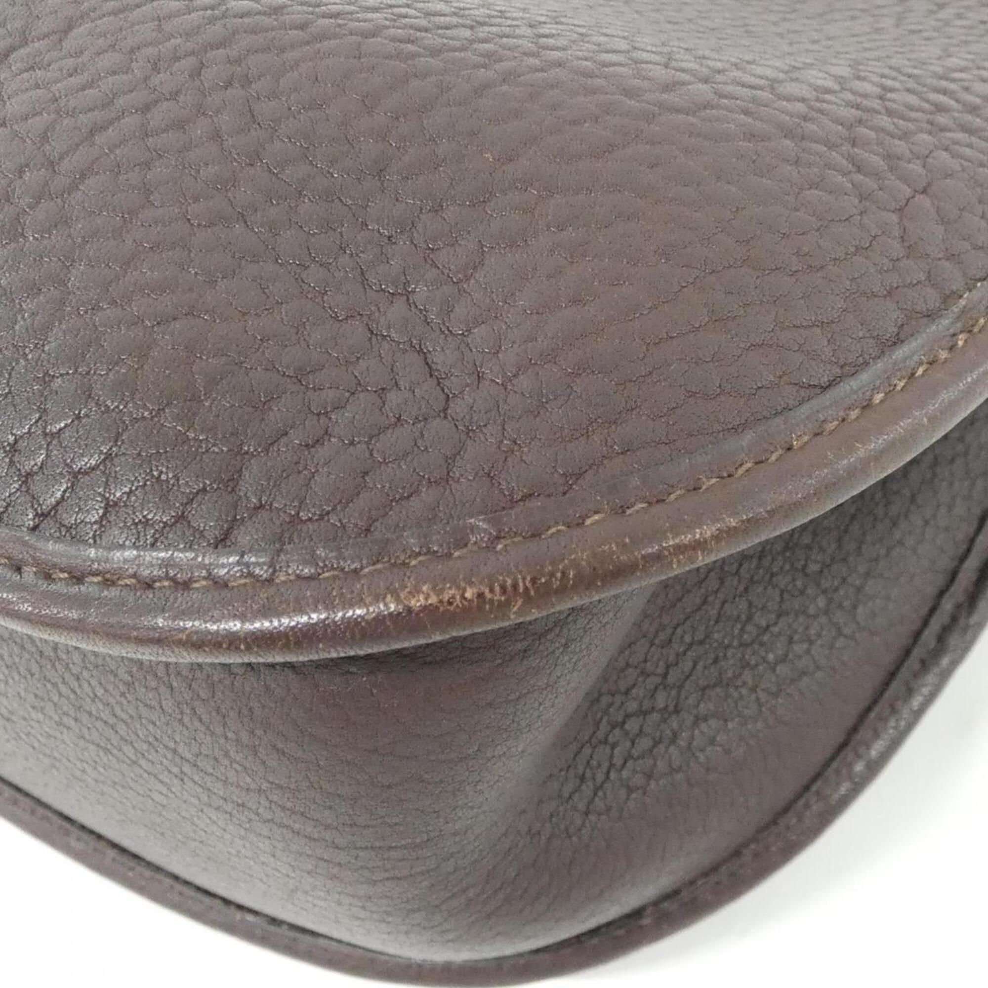 Hermes Evelyne Marron Fonce Fjord Leather Shoulder Bag (Pre-Owned)