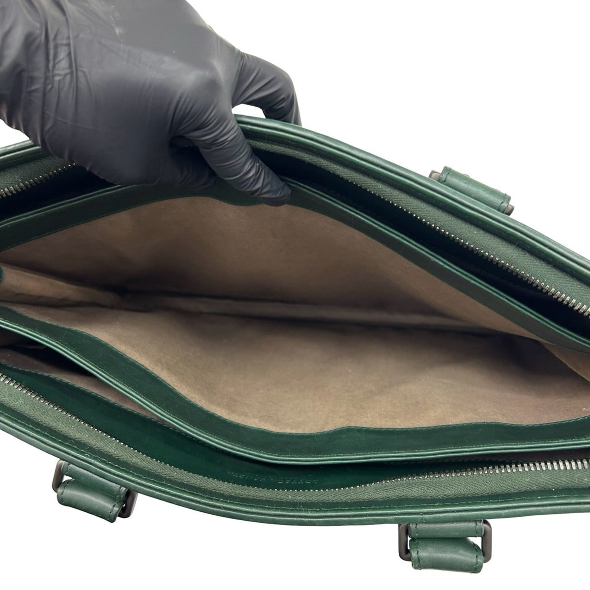 Bottega Veneta Green Leather Briefcase (Pre-Owned)