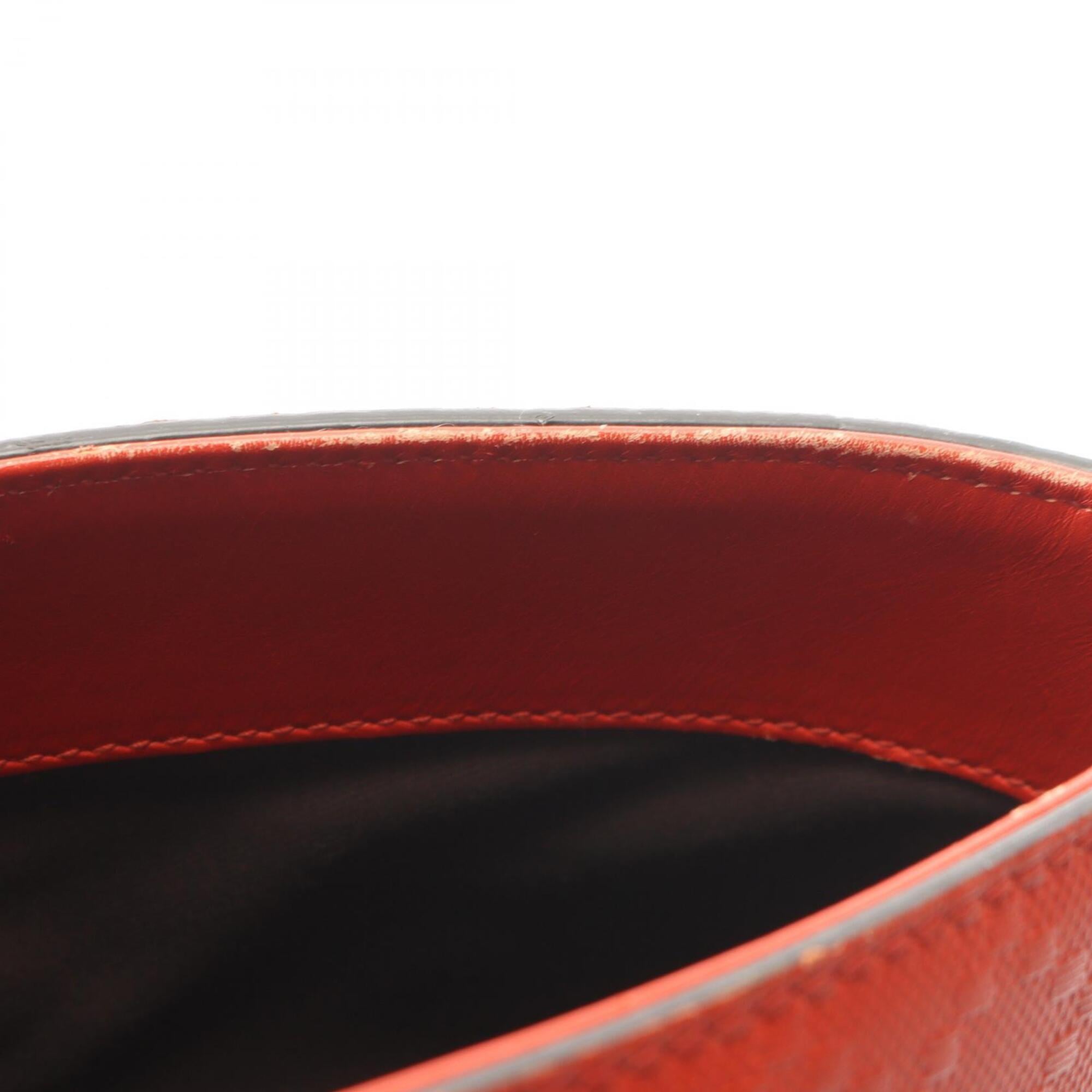 Gucci Red Color Leather Handbag Tote Bag (Pre-Owned)