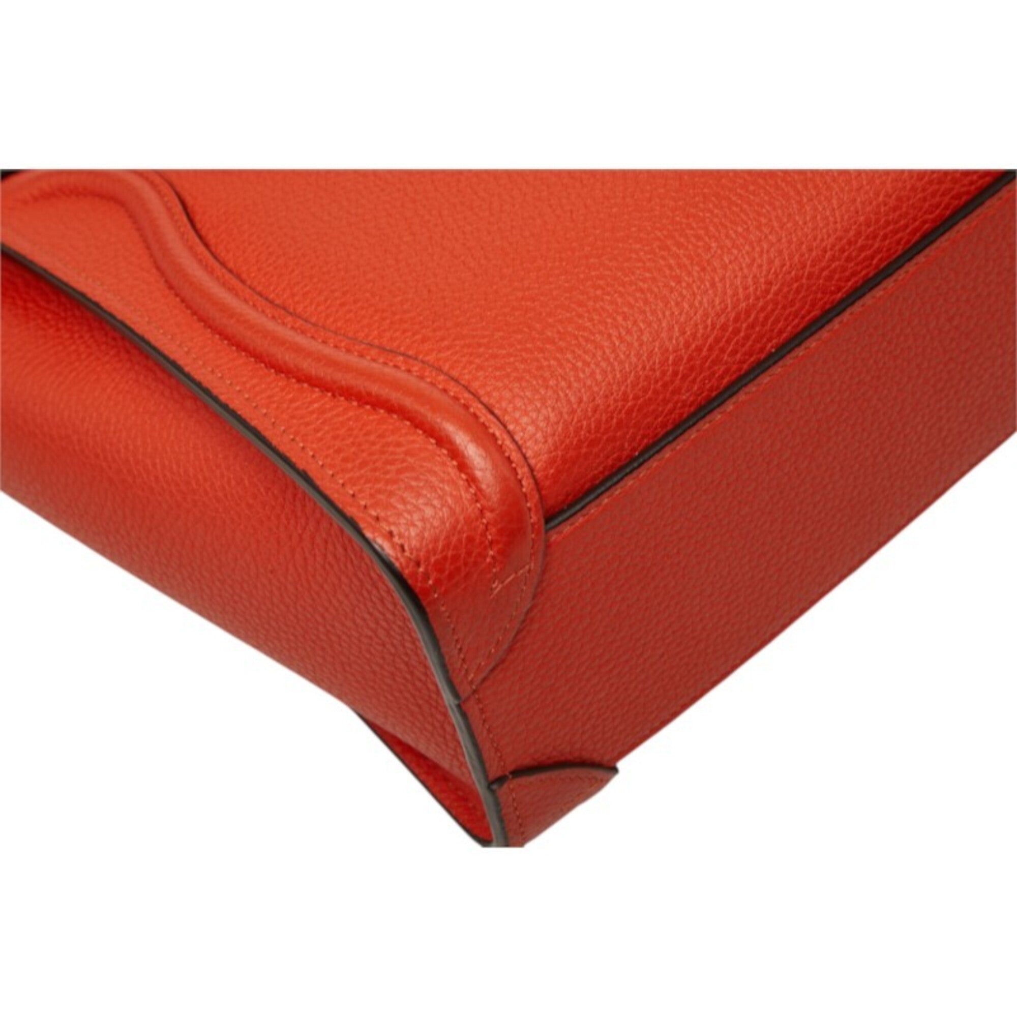 Celine Red Color Leather Handbag Shoulder Bag (Pre-Owned)