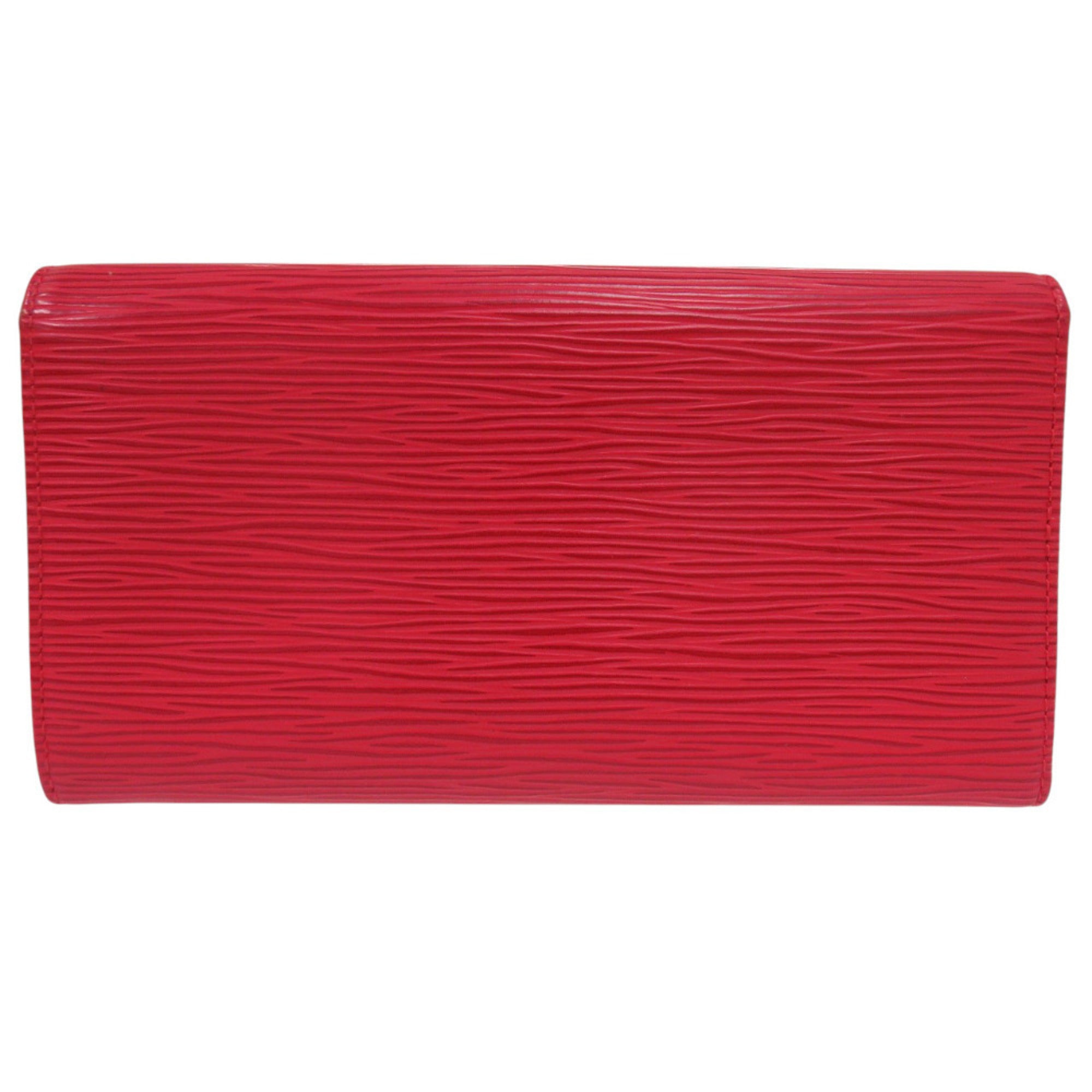 Louis Vuitton Epi Castilian Red Epi Leather Long Wallet (Tri-Fold) (Pre-Owned)