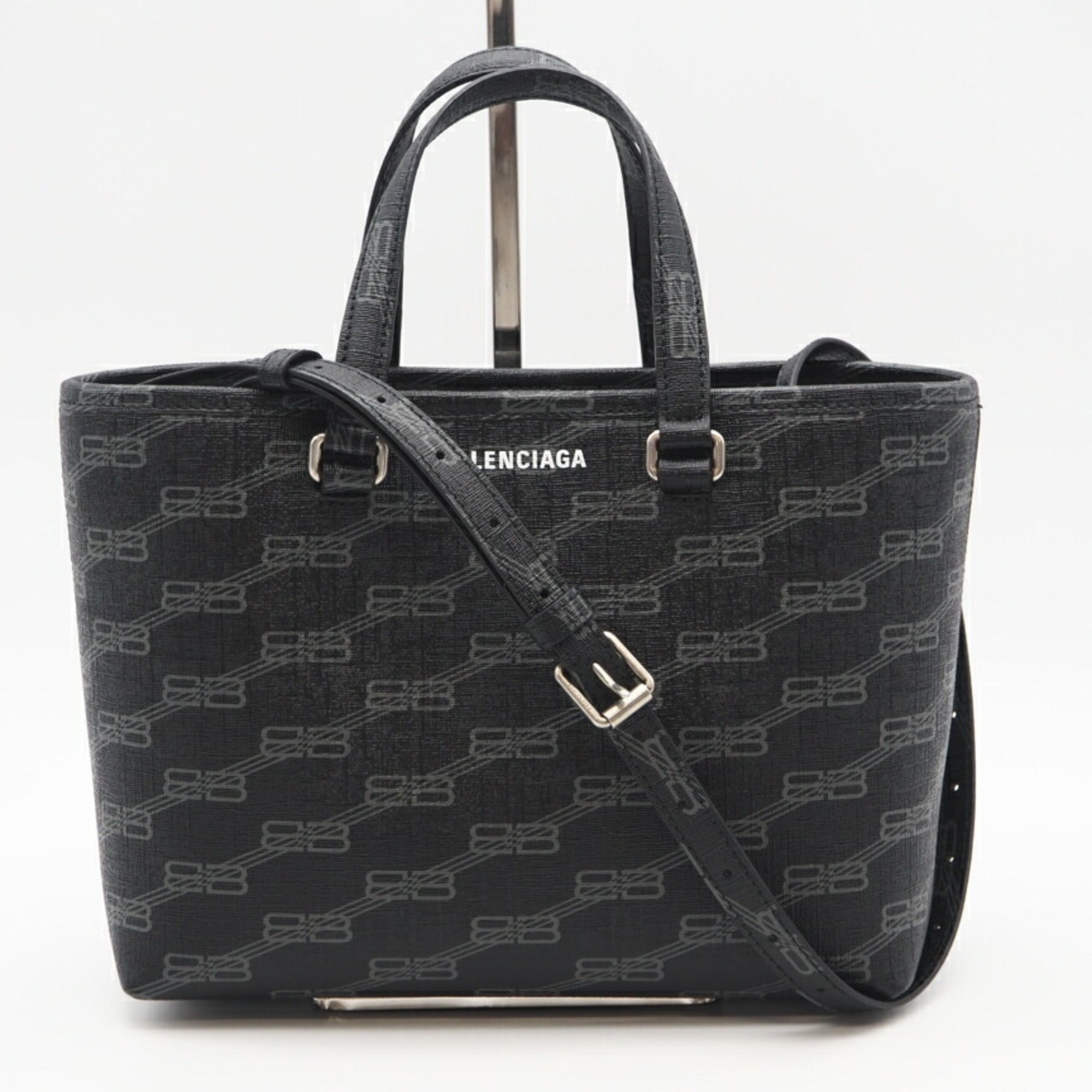 Balenciaga Black Gray Coated Canvas Tote Bag (Pre-Owned)