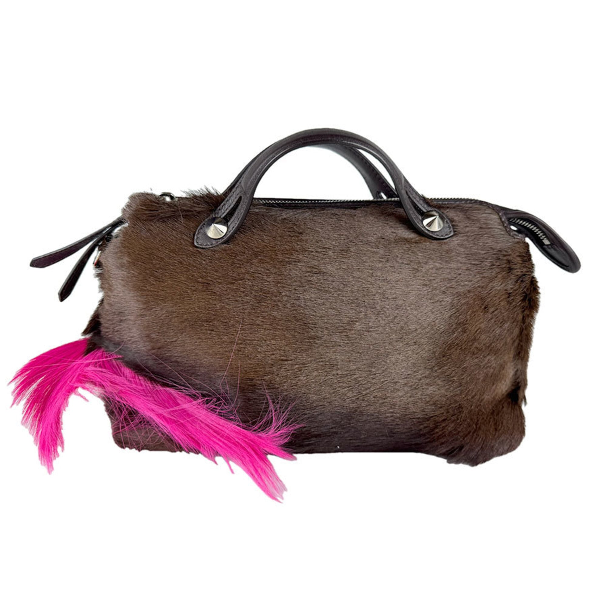 Fendi Brown Leather Handbag Shoulder Bag (Pre-Owned)