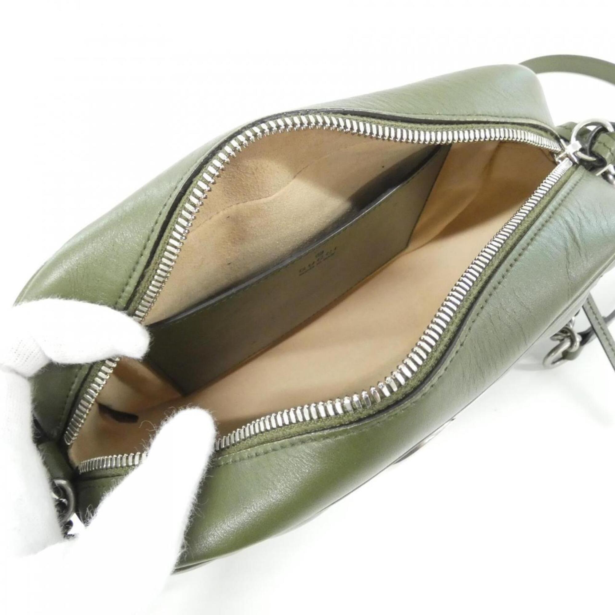 Gucci Green Leather Shoulder Bag (Pre-Owned)