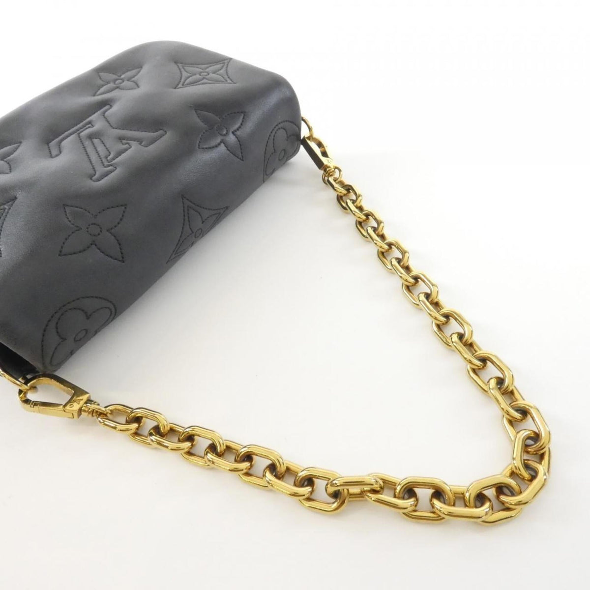 Louis Vuitton Black Leather Shoulder Bag (Pre-Owned)