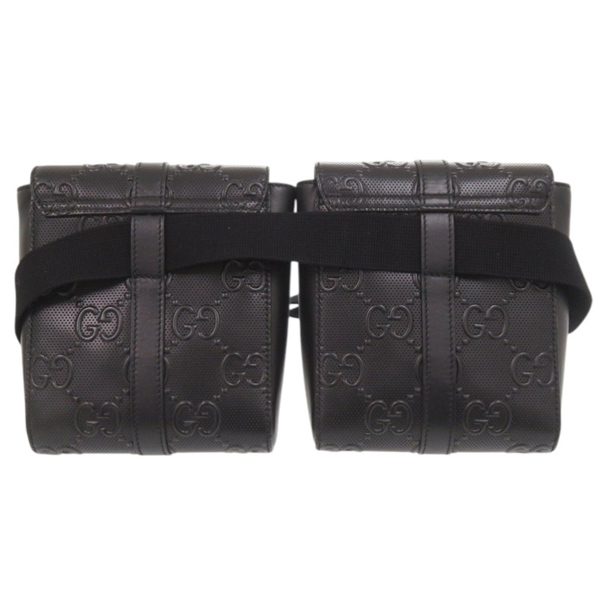 Gucci Black Leather Gg Leather Pouch Sling Bag (Pre-Owned)
