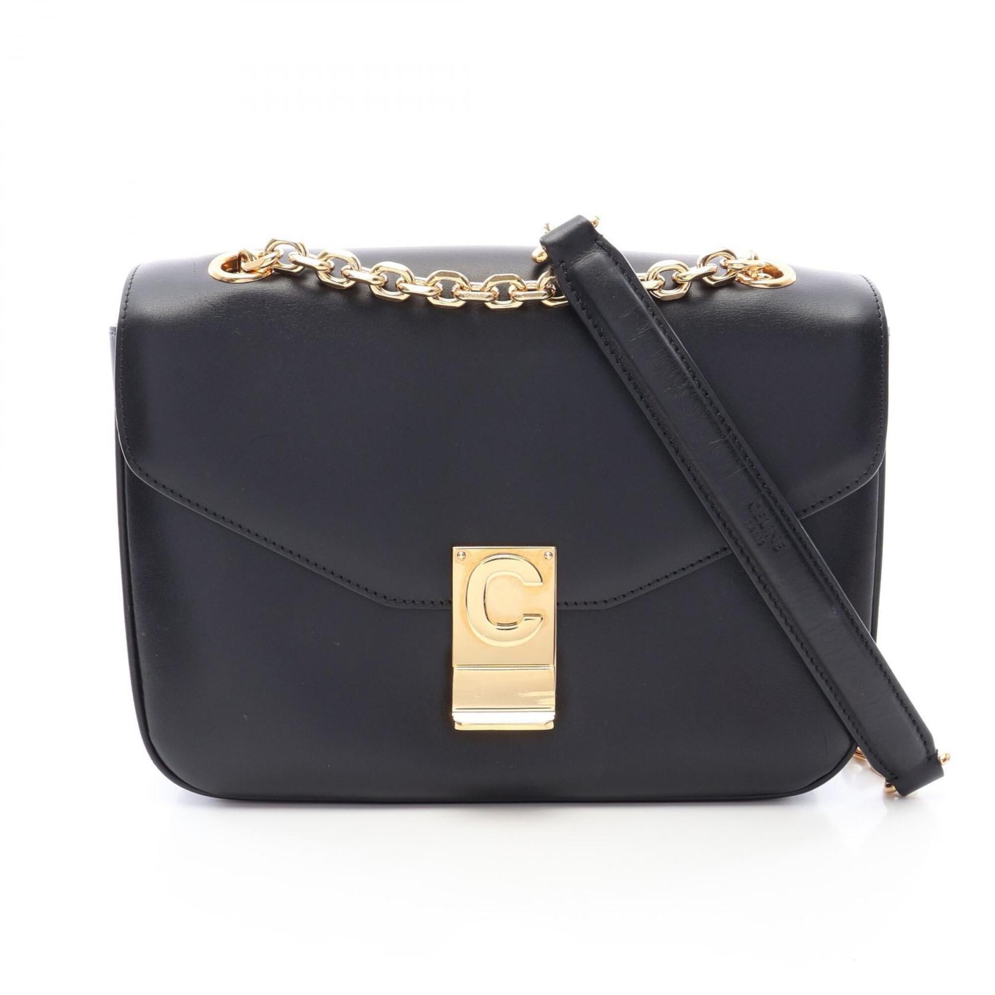 Celine Black Leather Handbag Shoulder Bag (Pre-Owned)