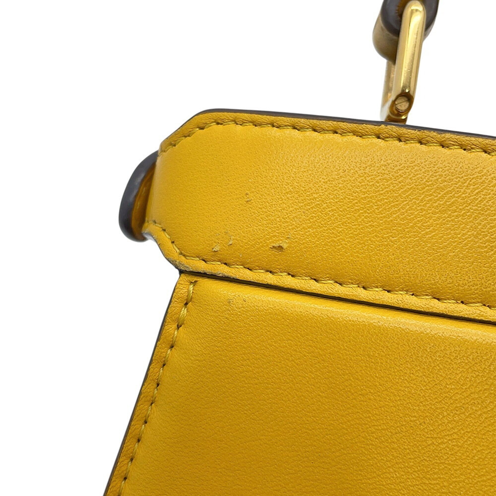 Fendi Peekaboo Yellow Leather Handbag (Pre-Owned)