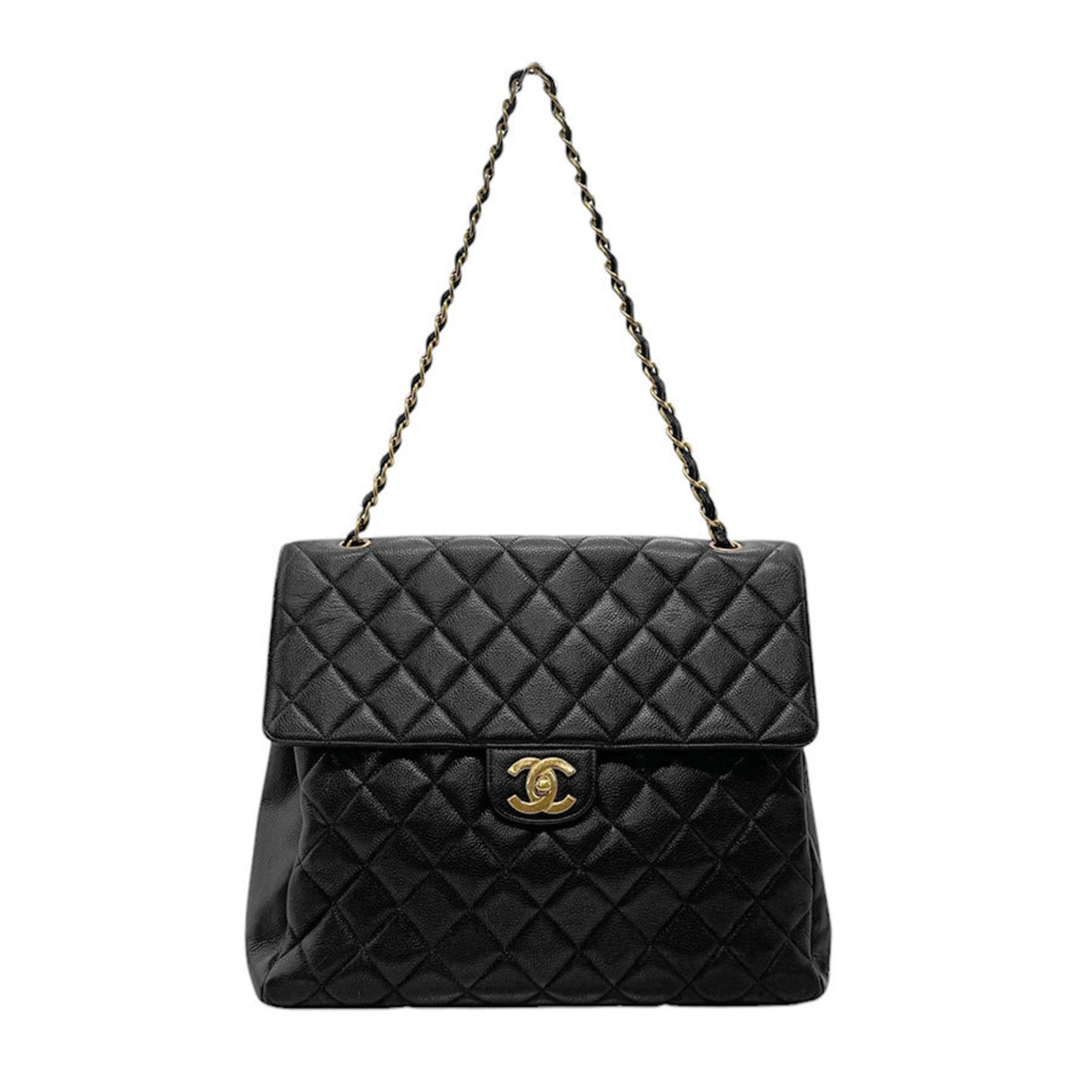 Chanel Black Caviar Leather Shoulder Bag (Pre-Owned)