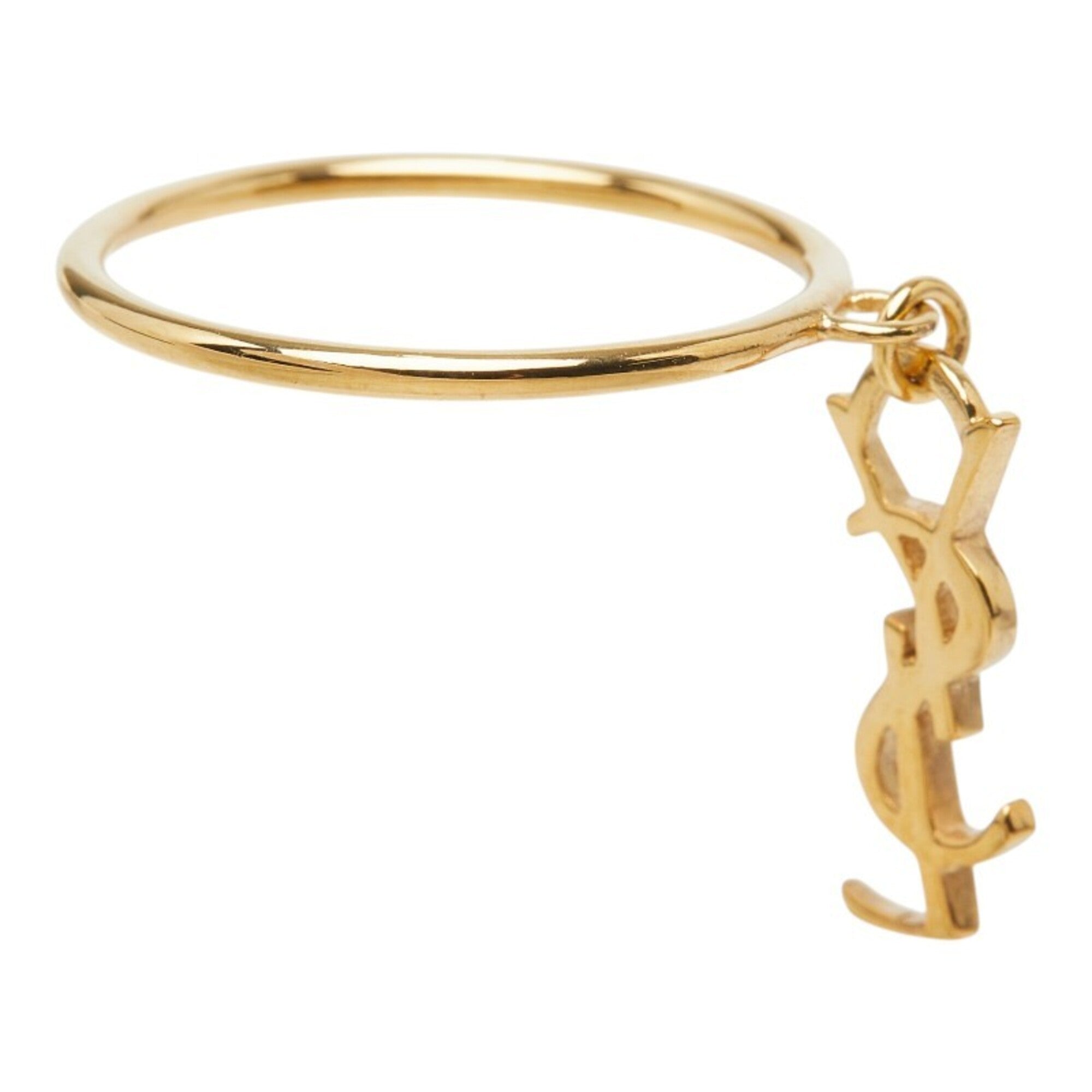 Yves Saint Laurent Gold Plating Silver 925 Band Ring (Pre-Owned)