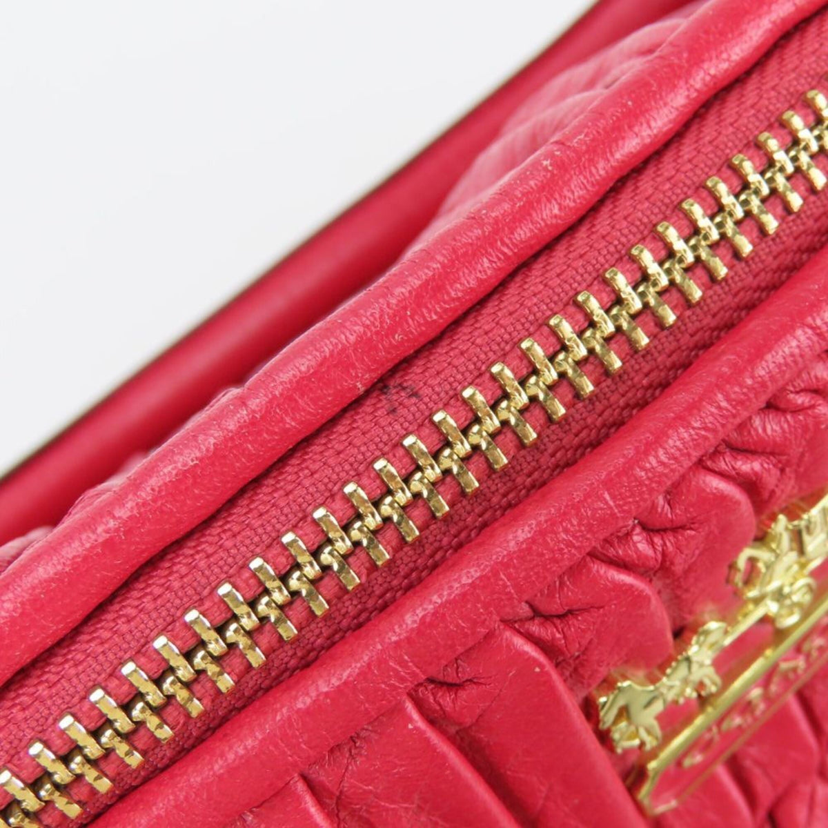 Coach Red Color Leather Handbag (Pre-Owned)