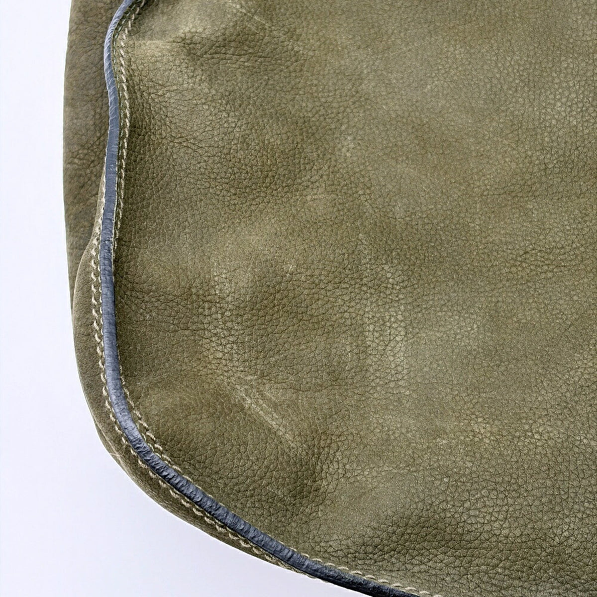 Bally Green Khaki Suede Leather Shoulder Bag Tote Bag (Pre-Owned)
