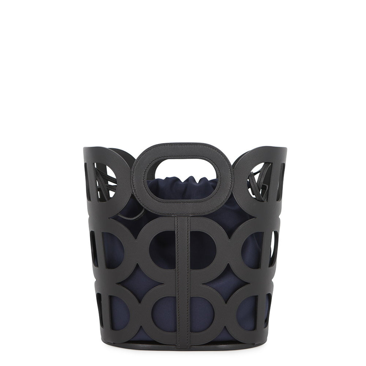 Hermes Kara Black Navy Silk Handbag (Pre-Owned)