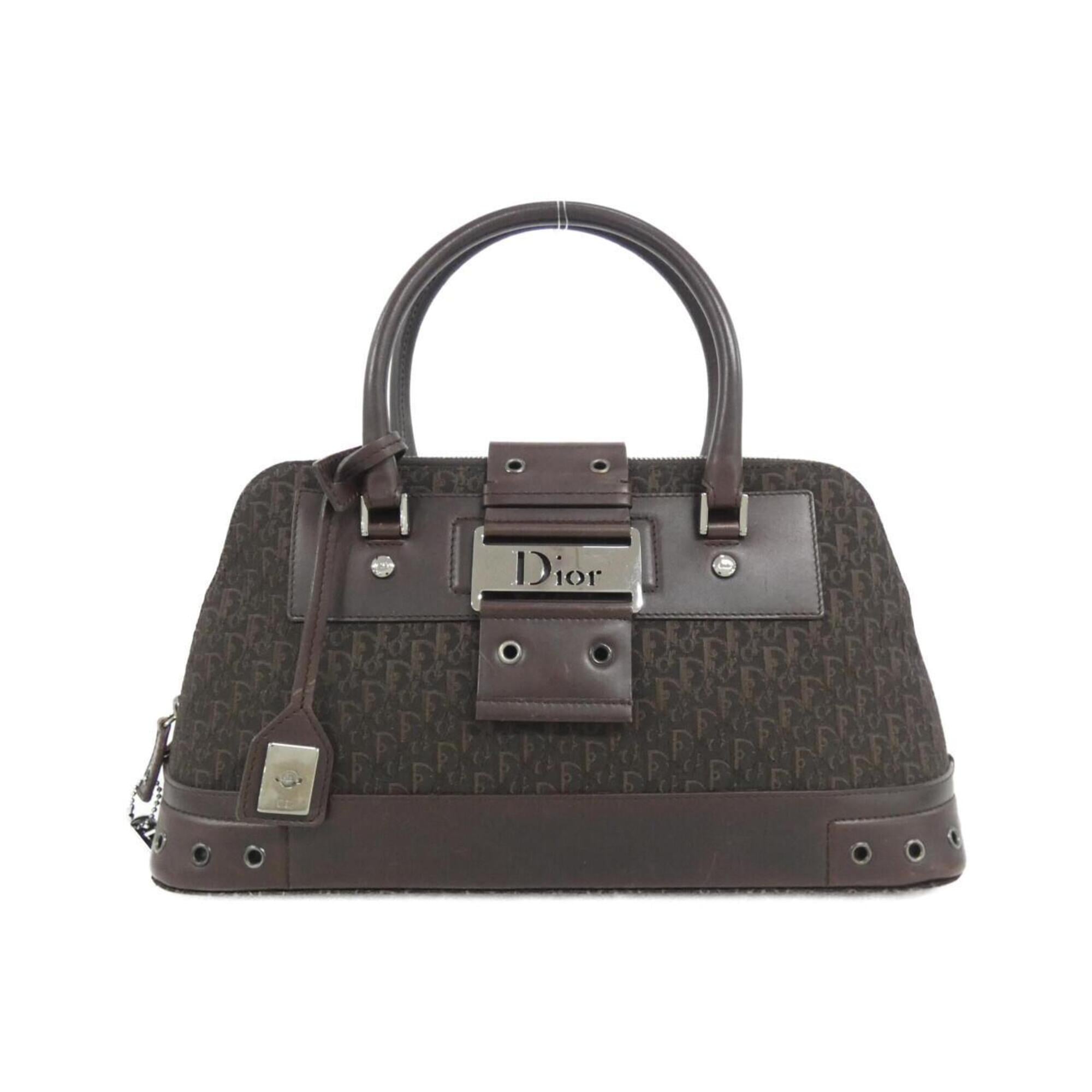 Christian Dior Brown Canvas Leather Handbag (Pre-Owned)
