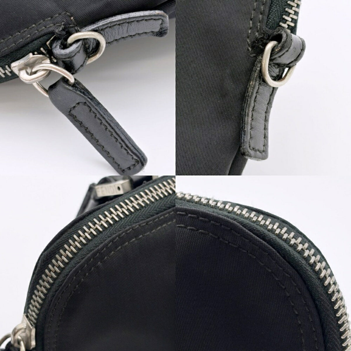 Fendi Black Nylon Leather Tote Bag (Pre-Owned)
