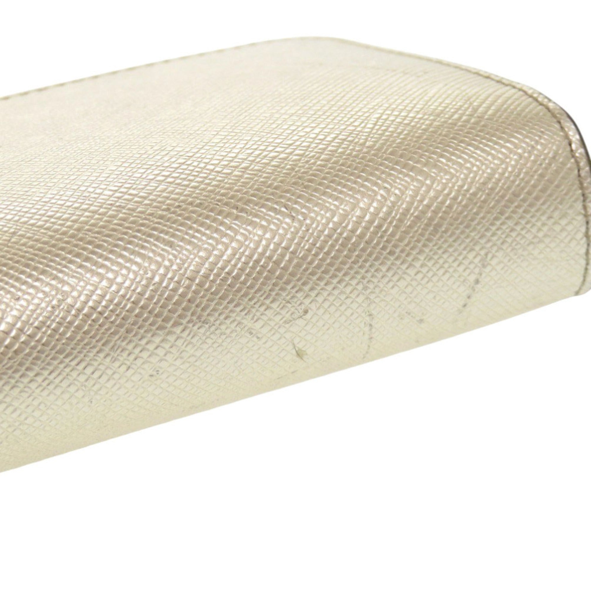 Prada Gold Leather Long Wallet (Bi-Fold) (Pre-Owned)