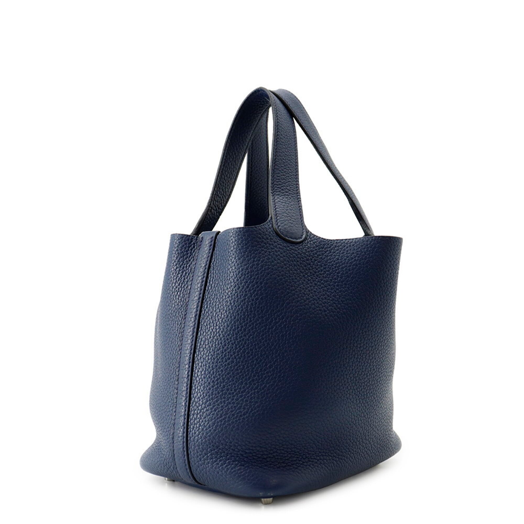 Hermes Picotin Bleu Saphir Taurillon Clemence Leather Handbag Tote Bag (Pre-Owned)