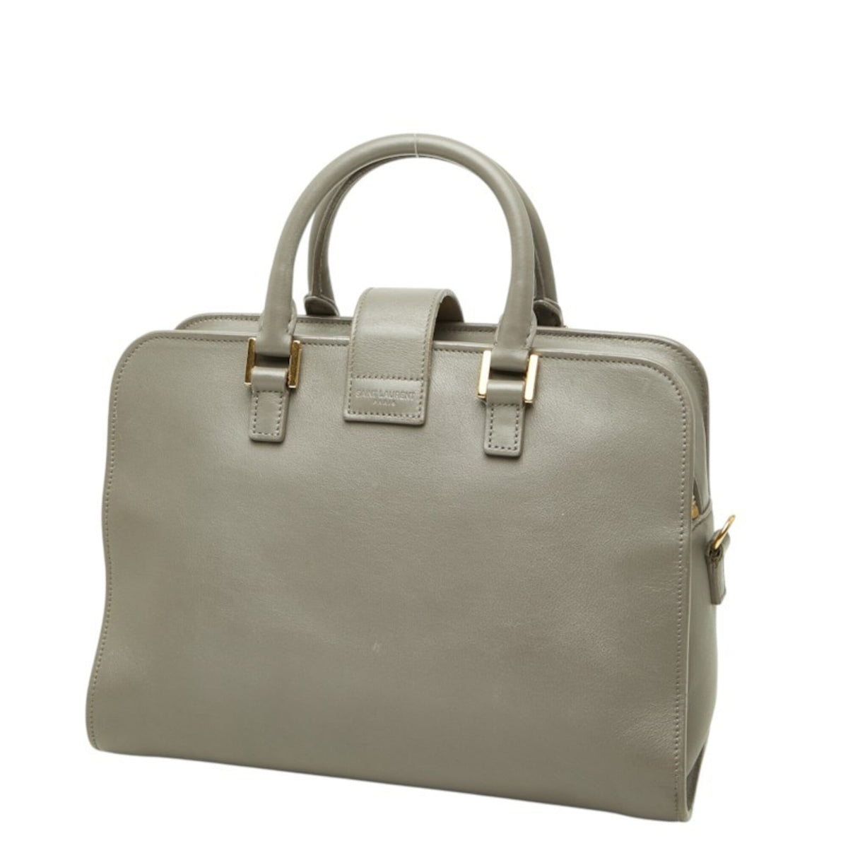 Saint Laurent Gray Leather Handbag Shoulder Bag (Pre-Owned)