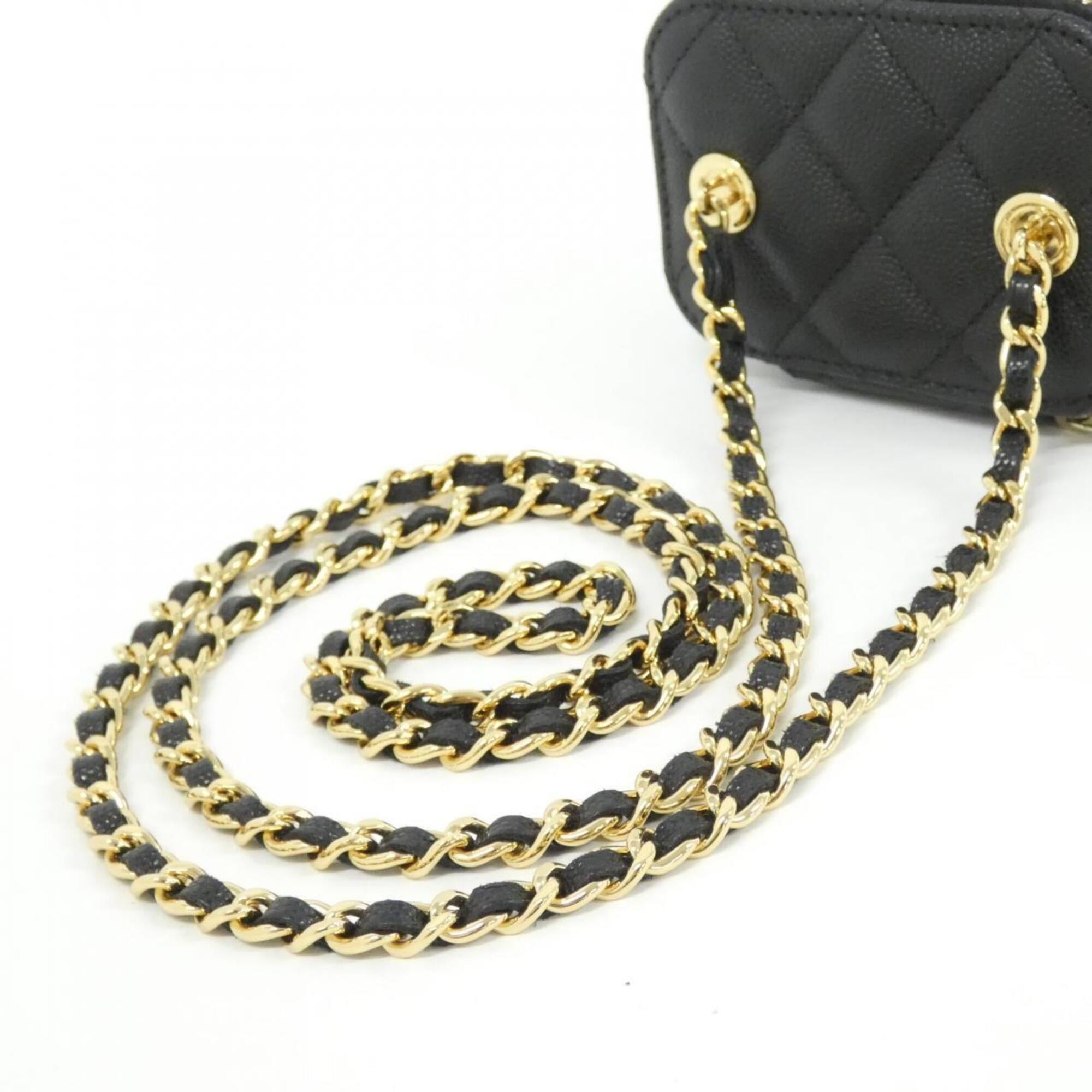 Chanel Black Grained Calfskin Shoulder Bag (Pre-Owned)
