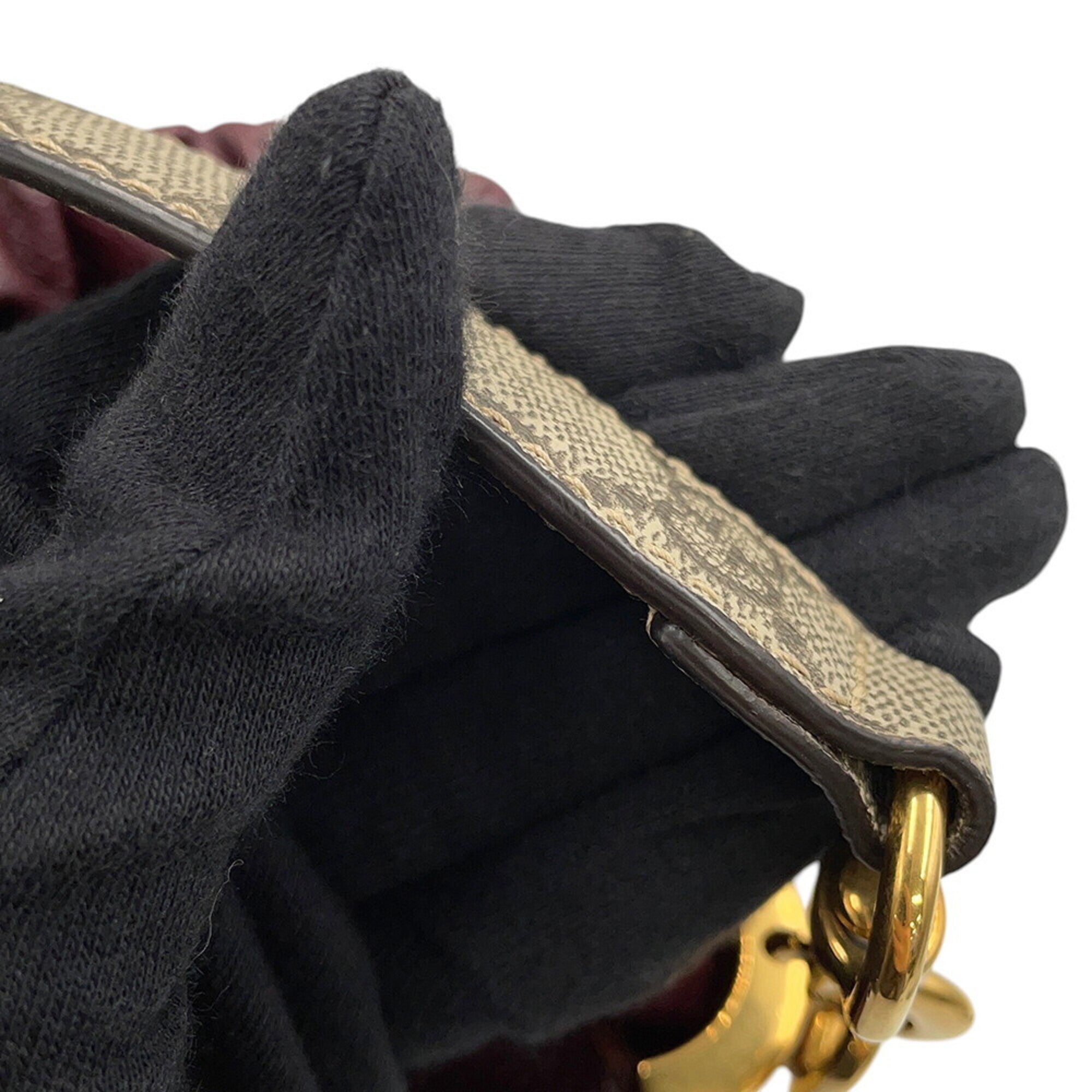 Gucci Bordeaux Gg Supreme Canvas Leather Shoulder Bag (Pre-Owned)