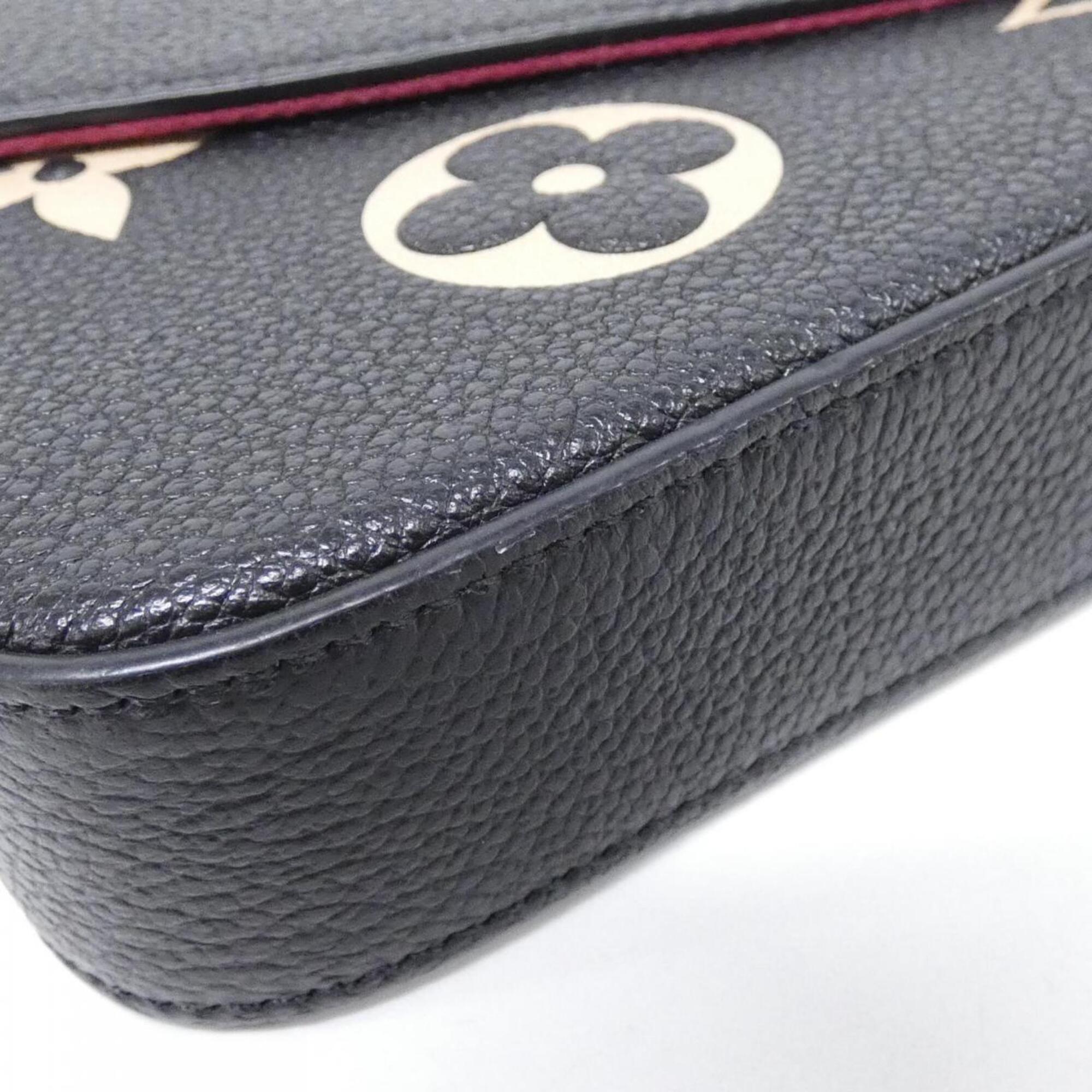 Louis Vuitton Beige Black Leather Pochette Shoulder Bag (Pre-Owned)