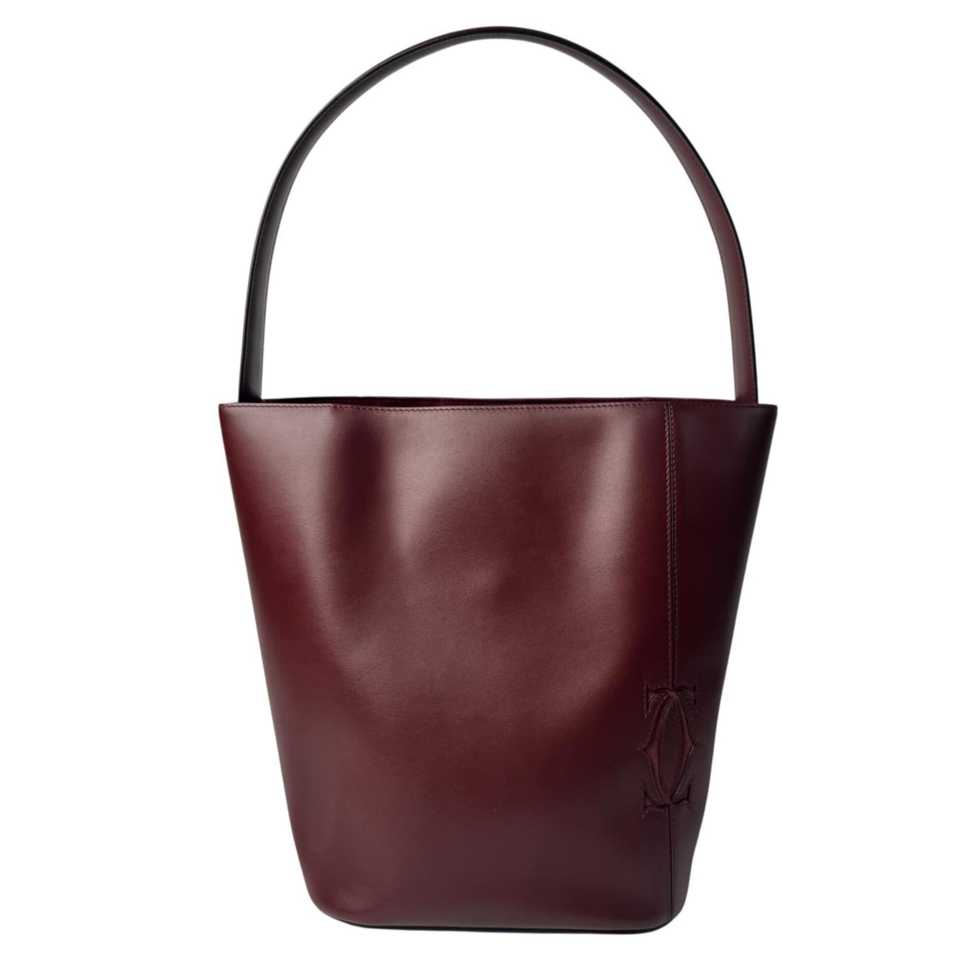 Cartier Bordeaux Leather Shoulder Bag (Pre-Owned)