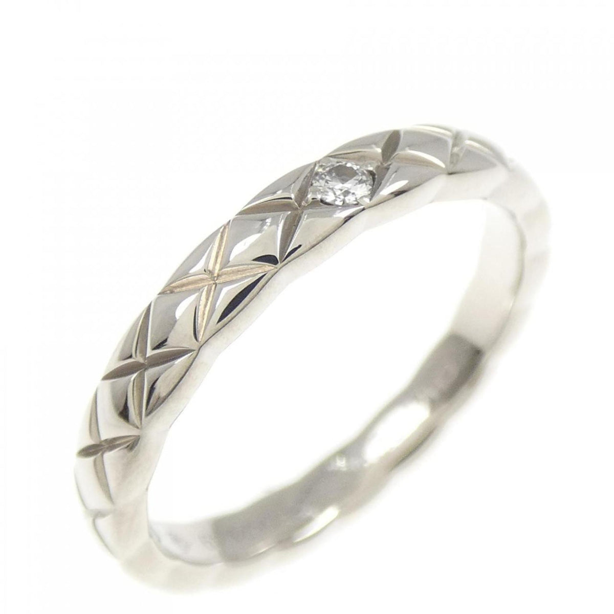 Chanel Platinum Platinum 950 Band Ring (Pre-Owned)