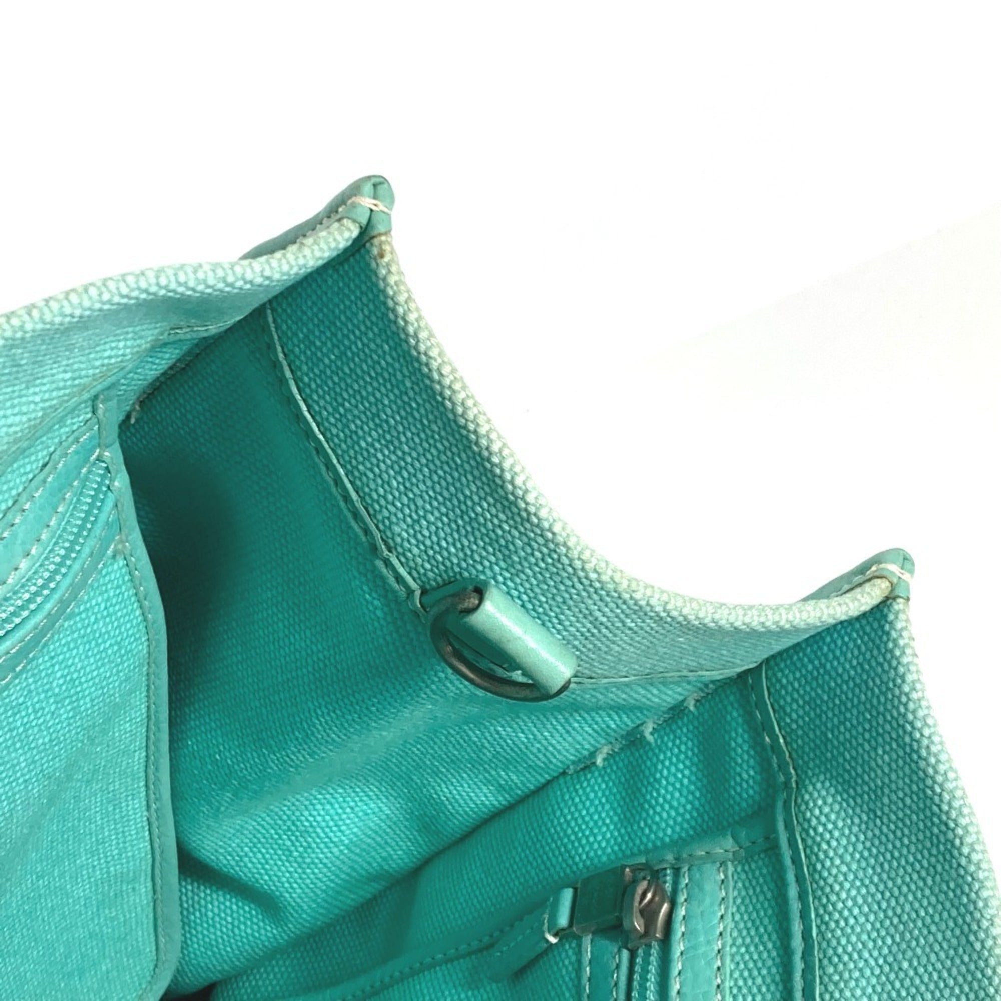 Tiffany Blue Canvas Handbag Shoulder Bag Tote Bag (Pre-Owned)