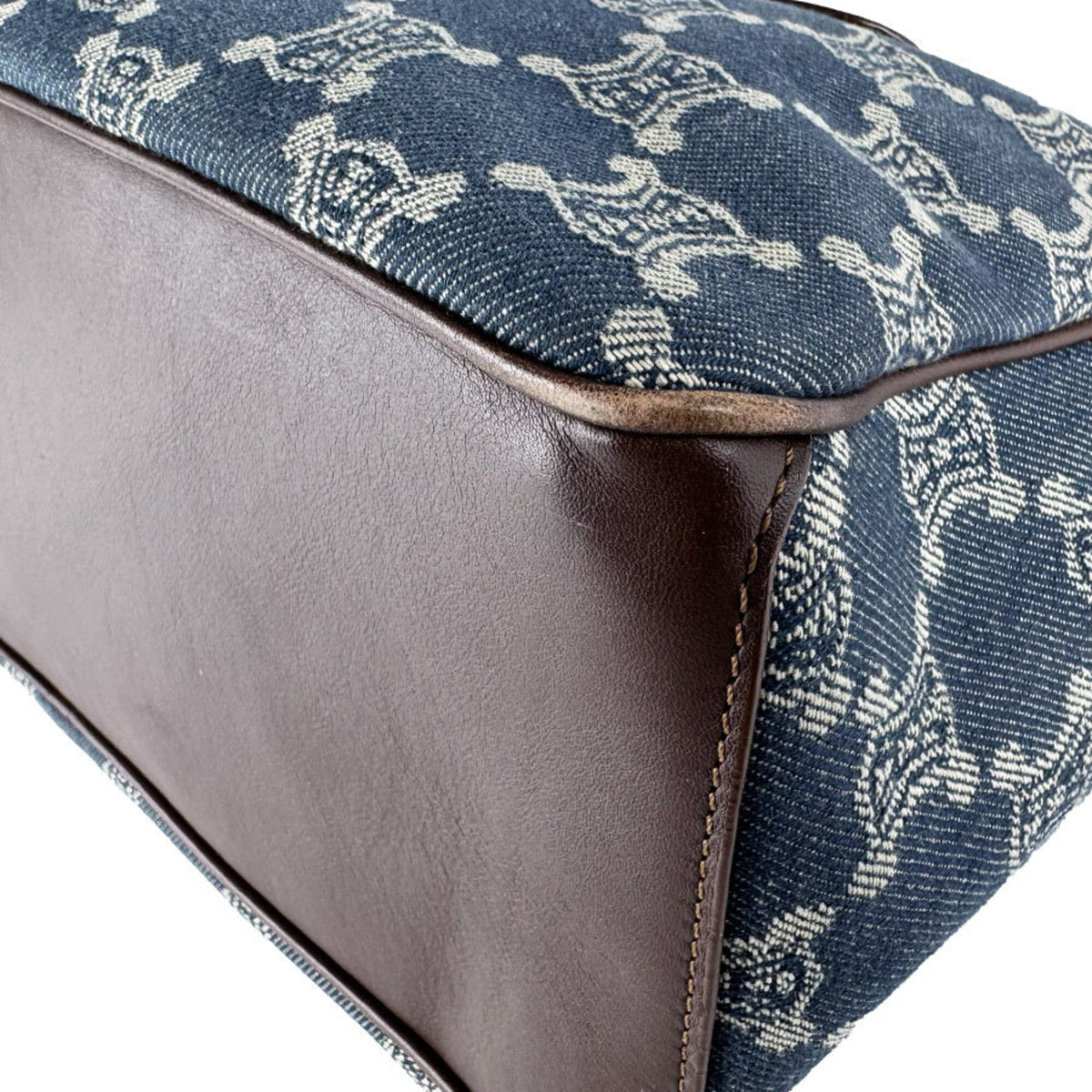 Celine Blue Brown Denim Leather Handbag (Pre-Owned)