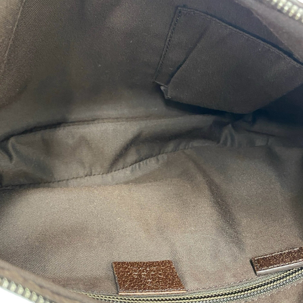 Gucci Brown Canvas Leather Pochette Shoulder Bag (Pre-Owned)