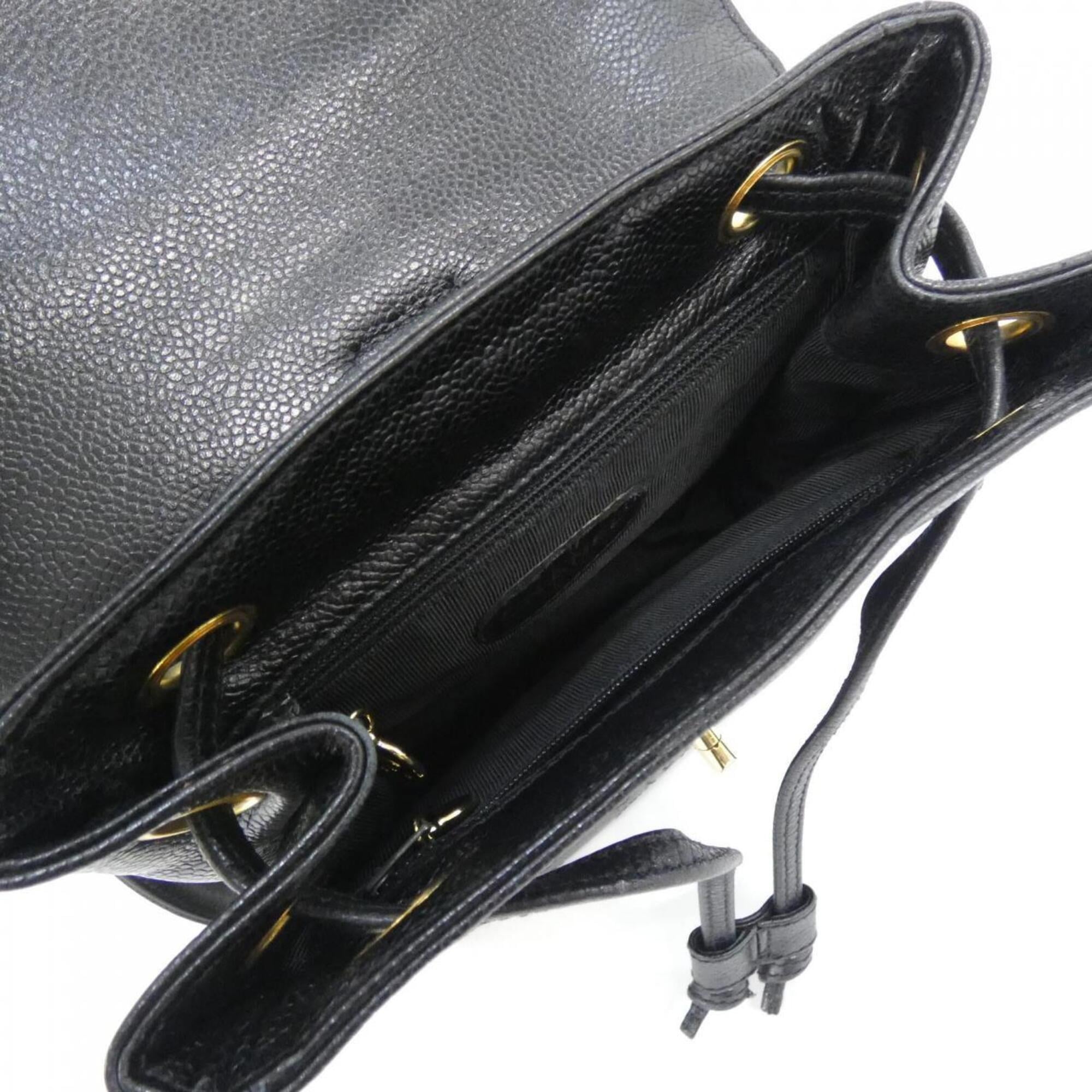 Chanel Black Grained Calfskin Backpack (Pre-Owned)
