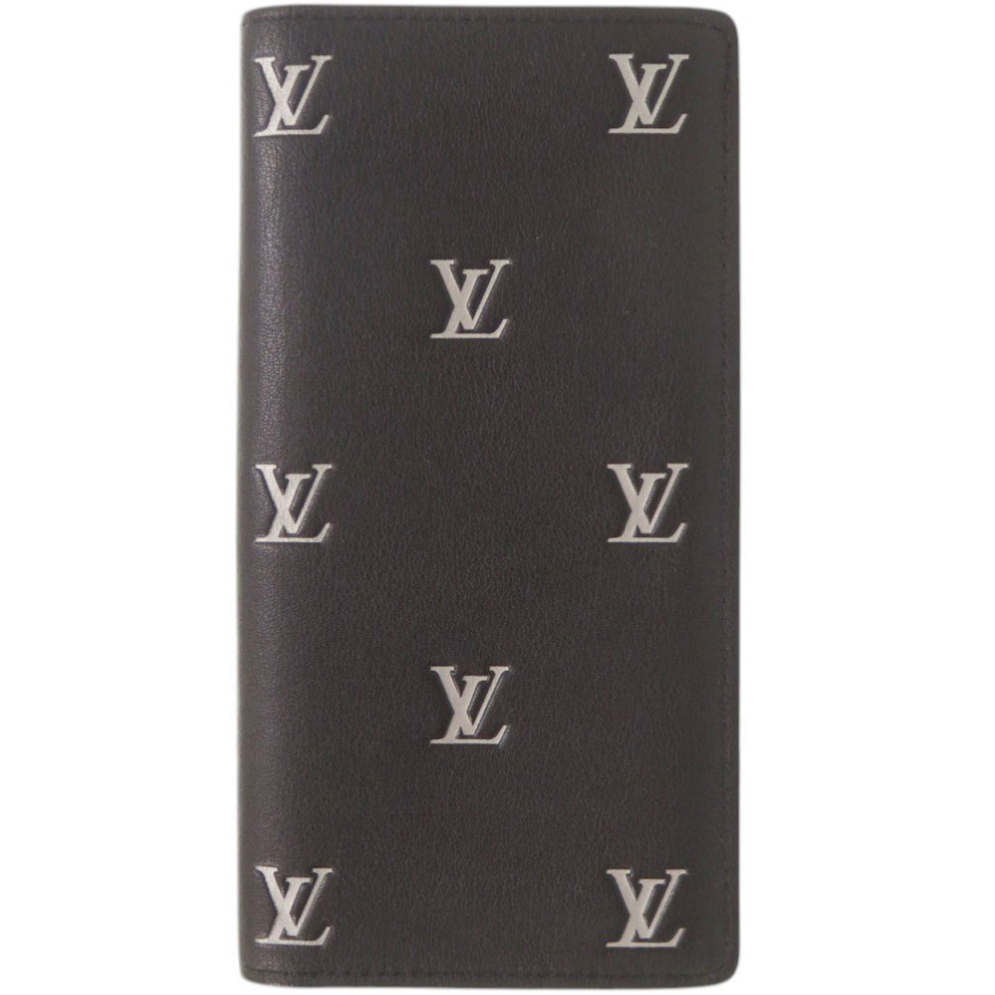 Louis Vuitton Black Leather Long Wallet (Bi-Fold) (Pre-Owned)