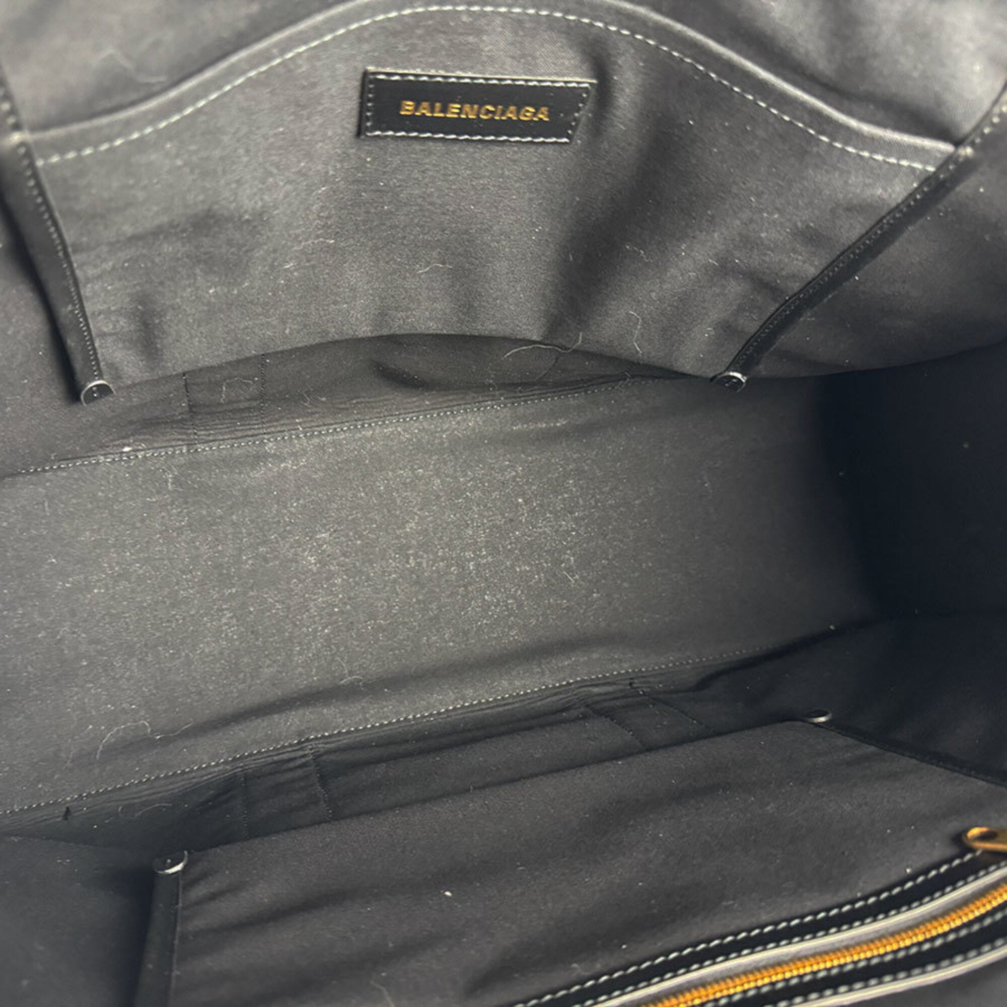 Balenciaga Black Ivory Canvas Leather Handbag (Pre-Owned)