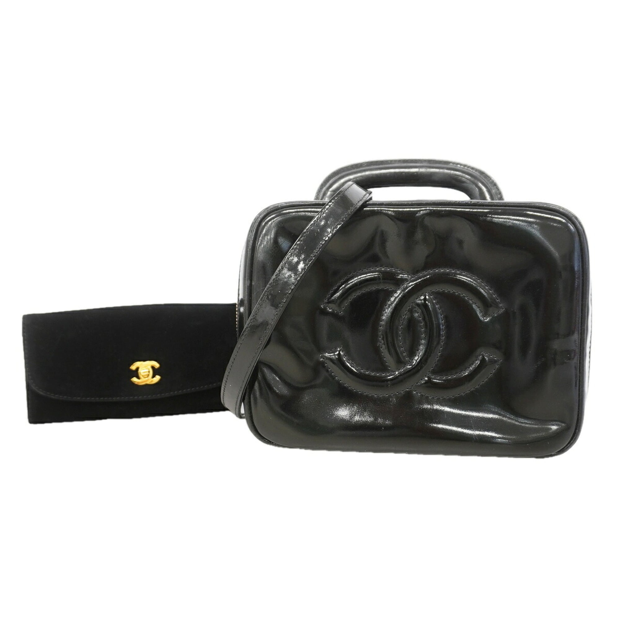 Chanel Black Patent Leather Vanity Bag (Pre-Owned)