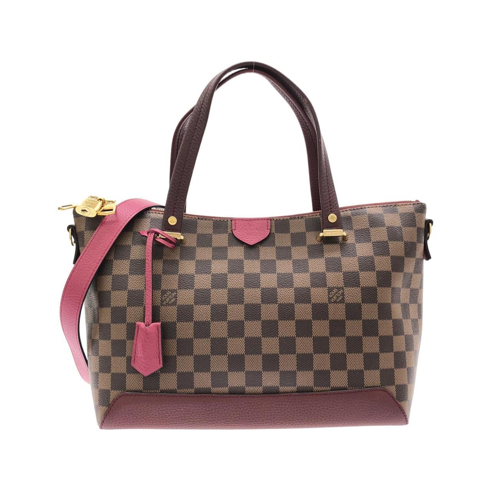 Louis Vuitton Ebene Fuchsia Coated Canvas Leather Handbag (Pre-Owned)