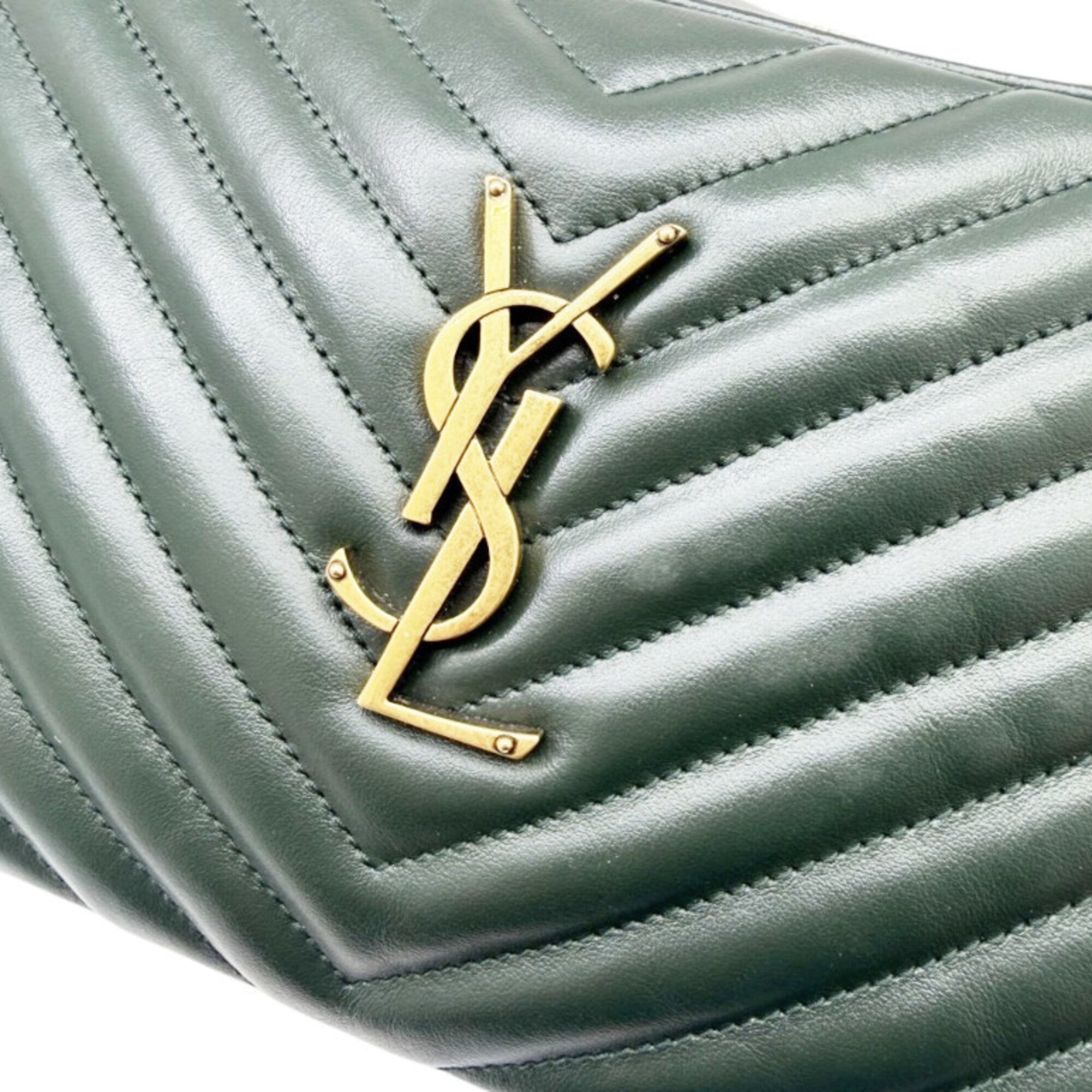 Saint Laurent Green Leather Shoulder Bag (Pre-Owned)