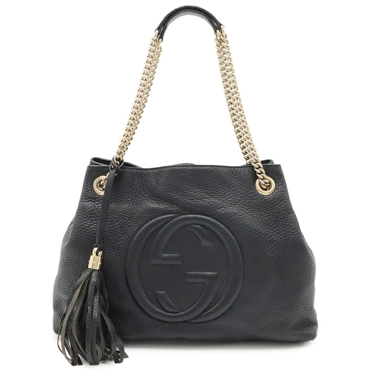 Gucci Soho Black Leather Shoulder Bag Tote Bag (Pre-Owned)