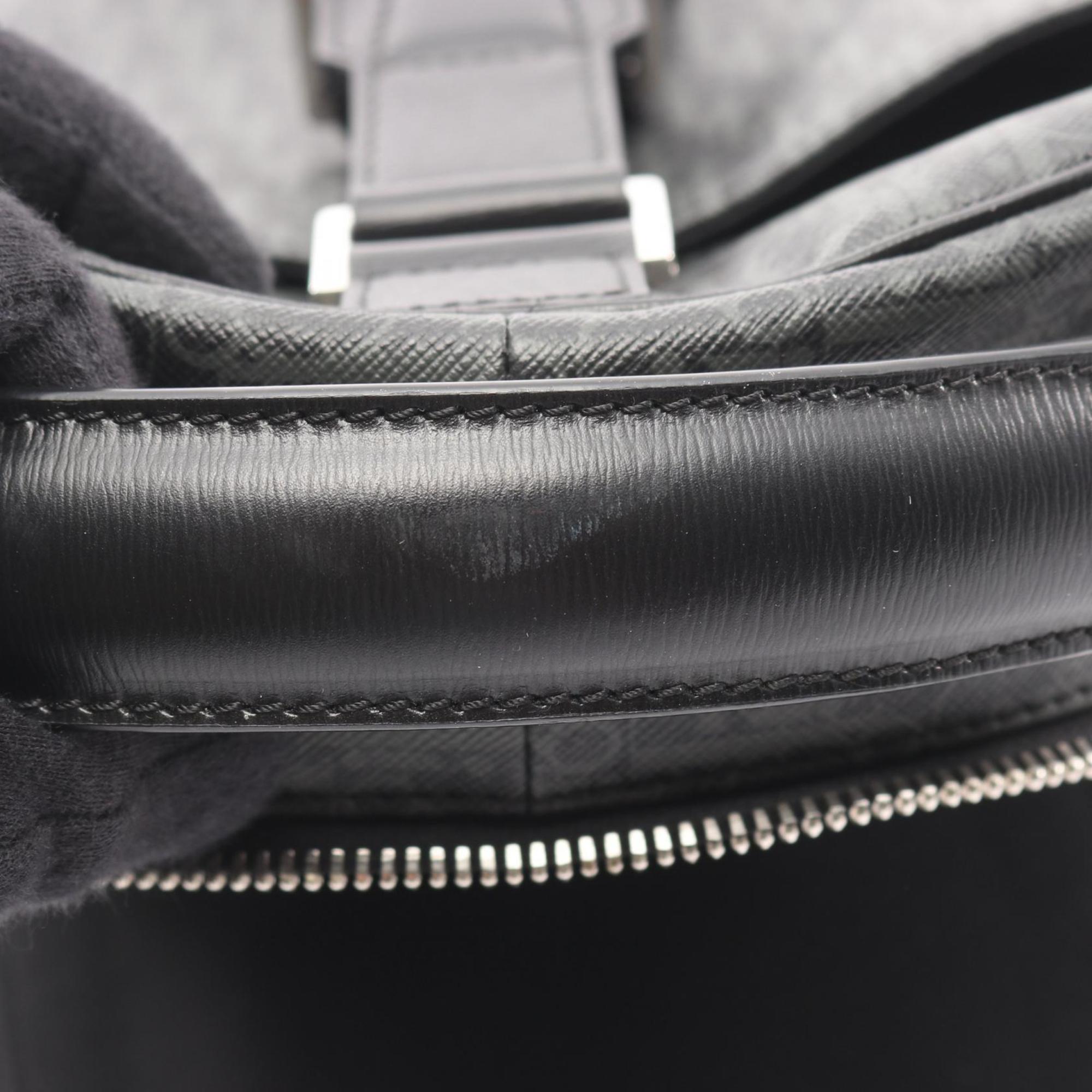 Christian Dior Black Gray White Coated Canvas Leather Fanny Pack Sling Bag (Pre-Owned)