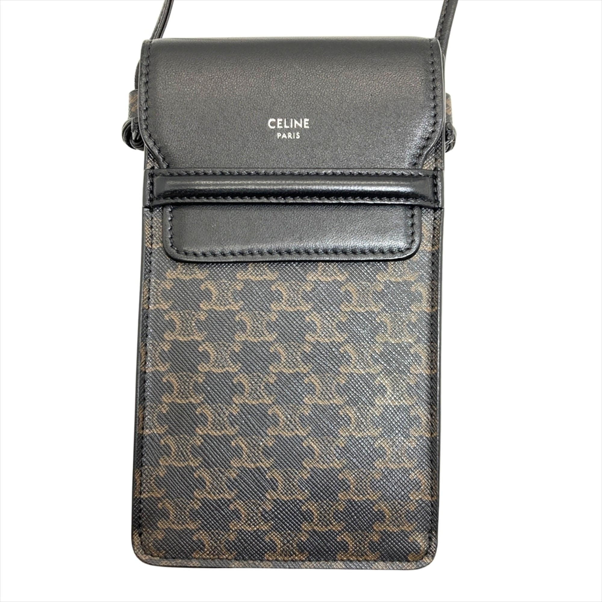 Celine Black Canvas Leather Pouch Shoulder Bag (Pre-Owned)