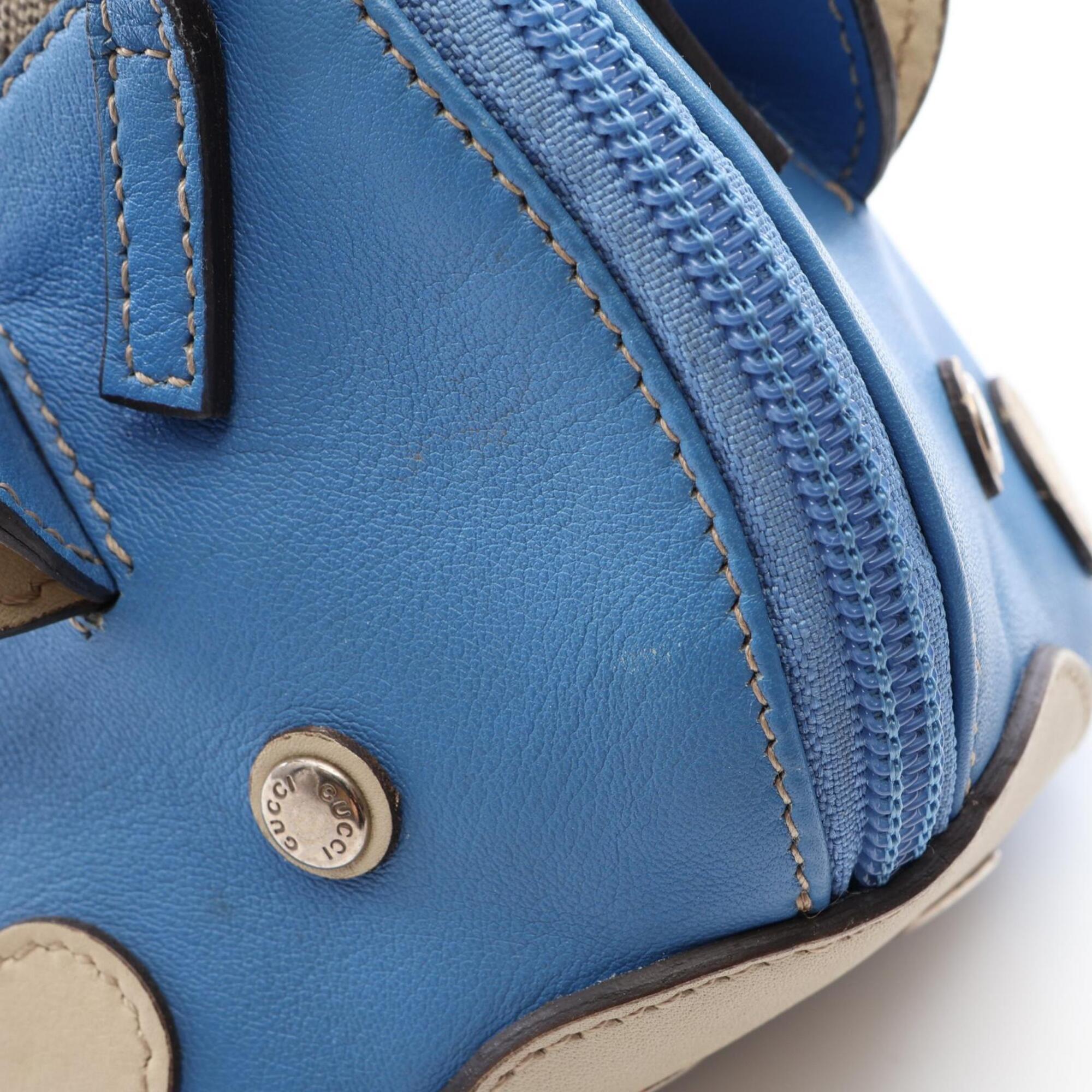 Gucci Beige Blue Pvc Leather Handbag (Pre-Owned)