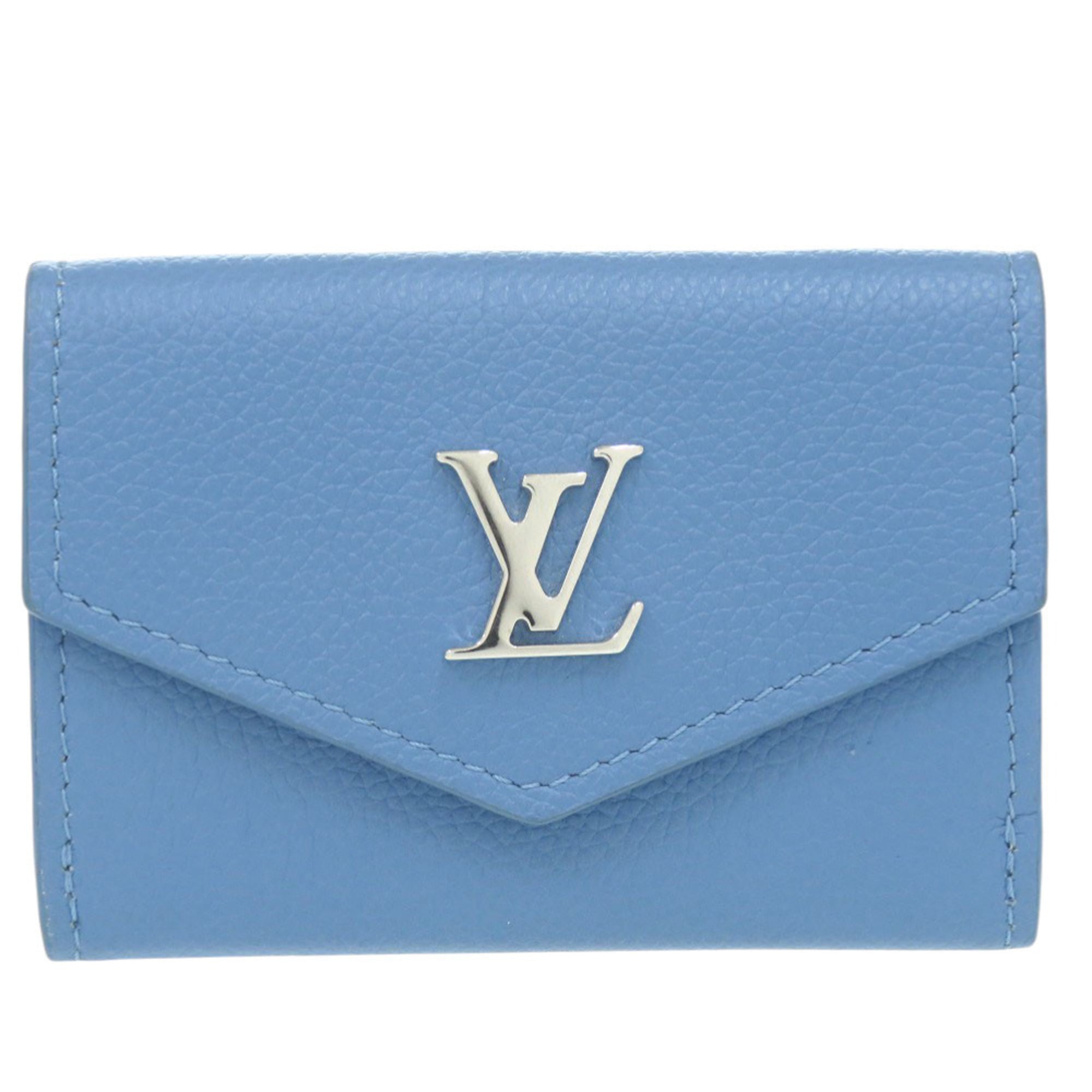 Louis Vuitton Blue Leather Wallet (Tri-Fold) (Pre-Owned)