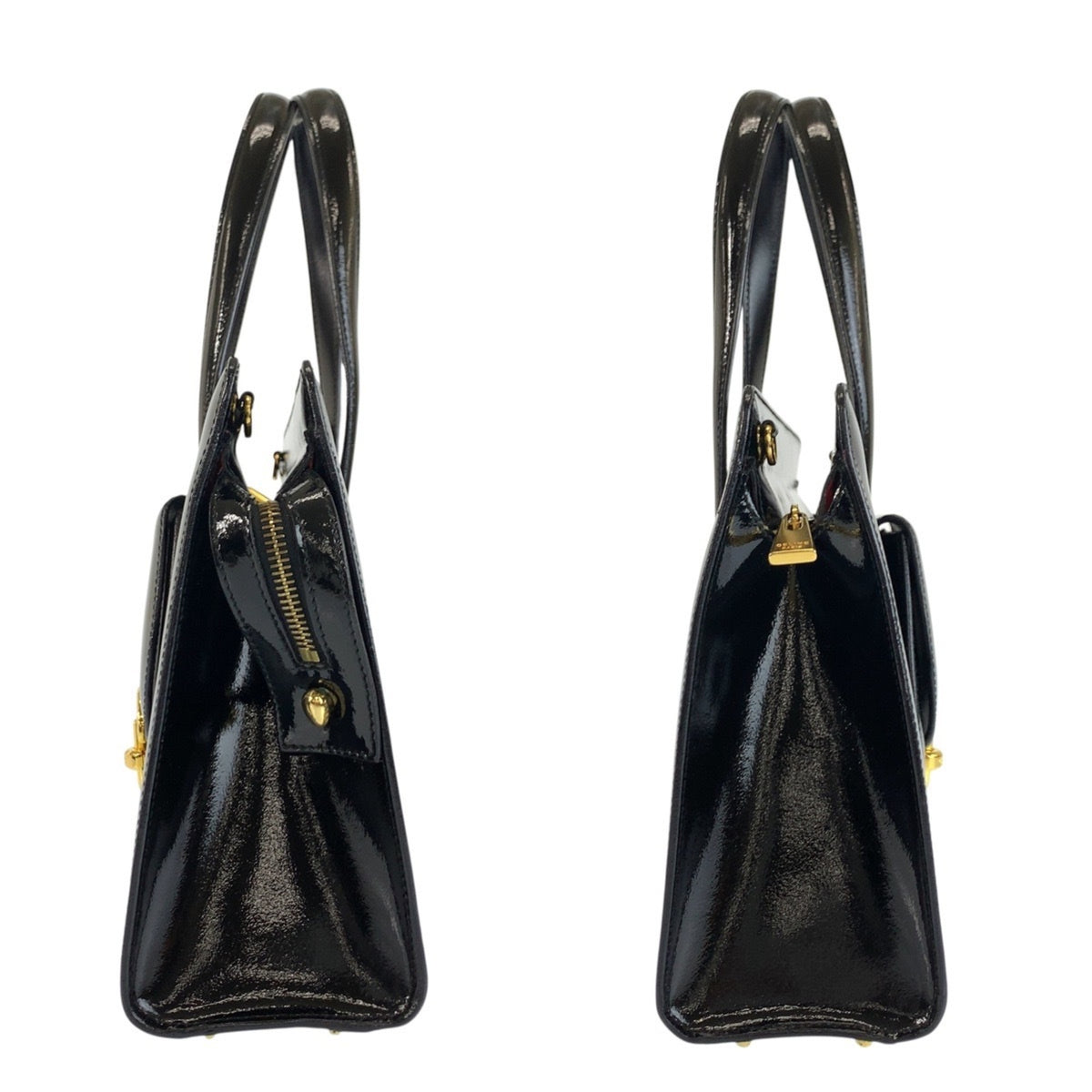 Celine Black Patent Leather Handbag Shoulder Bag (Pre-Owned)